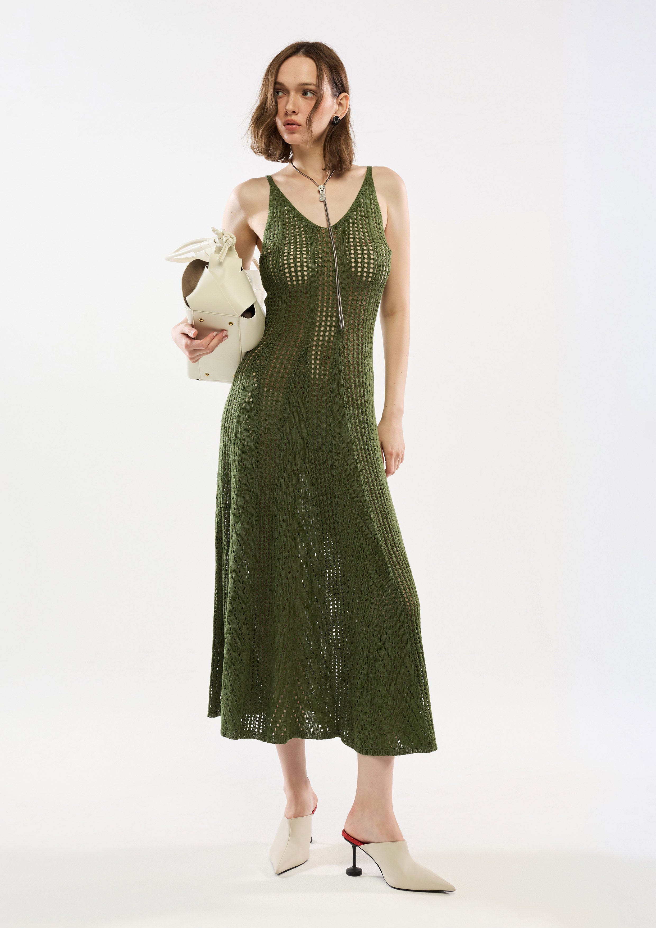 Mesh Cami Midi Dress