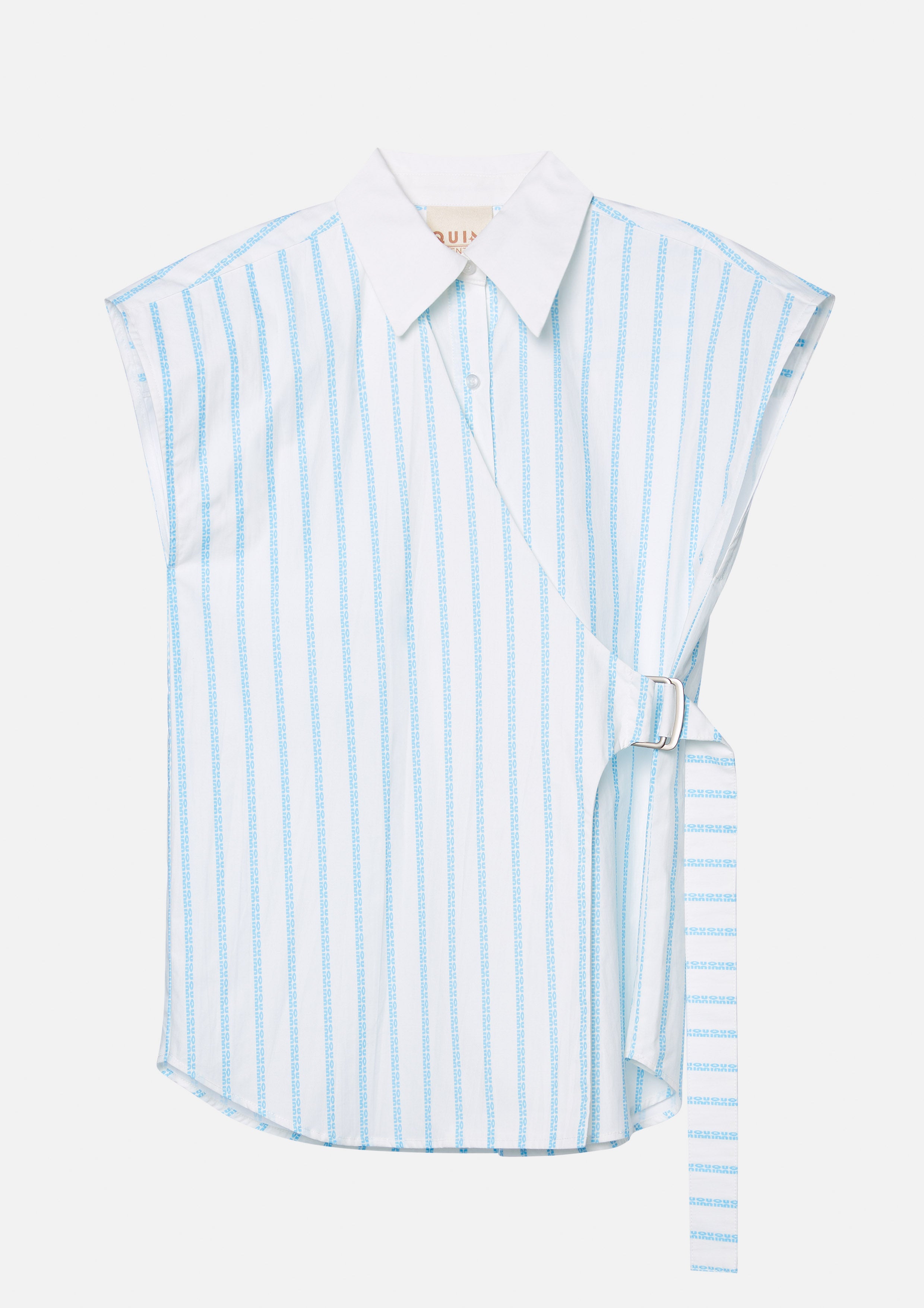 Stripe Wrap Sleeveless Shirt