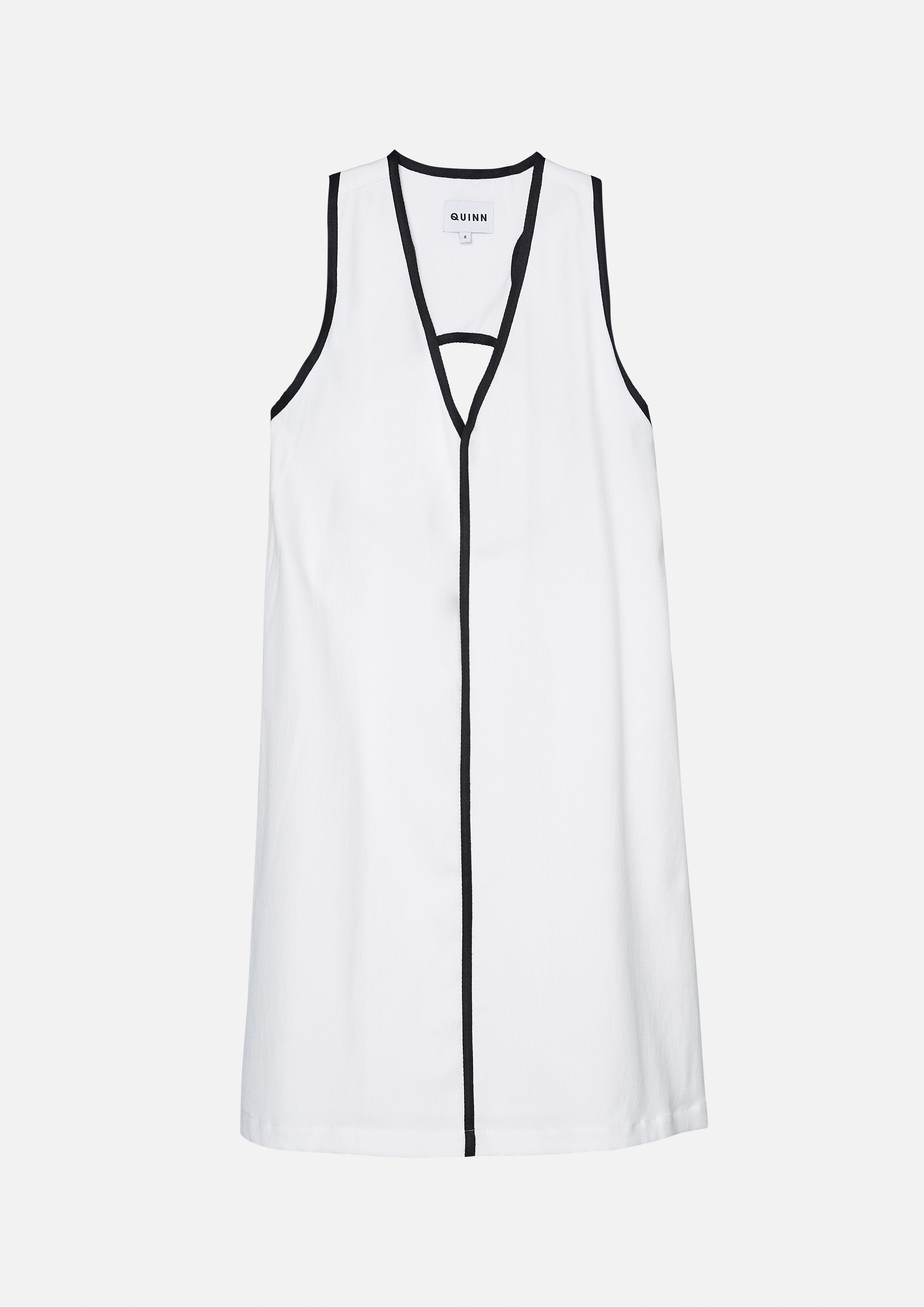 Back Cut-Out Contrast Trim Mini Dress