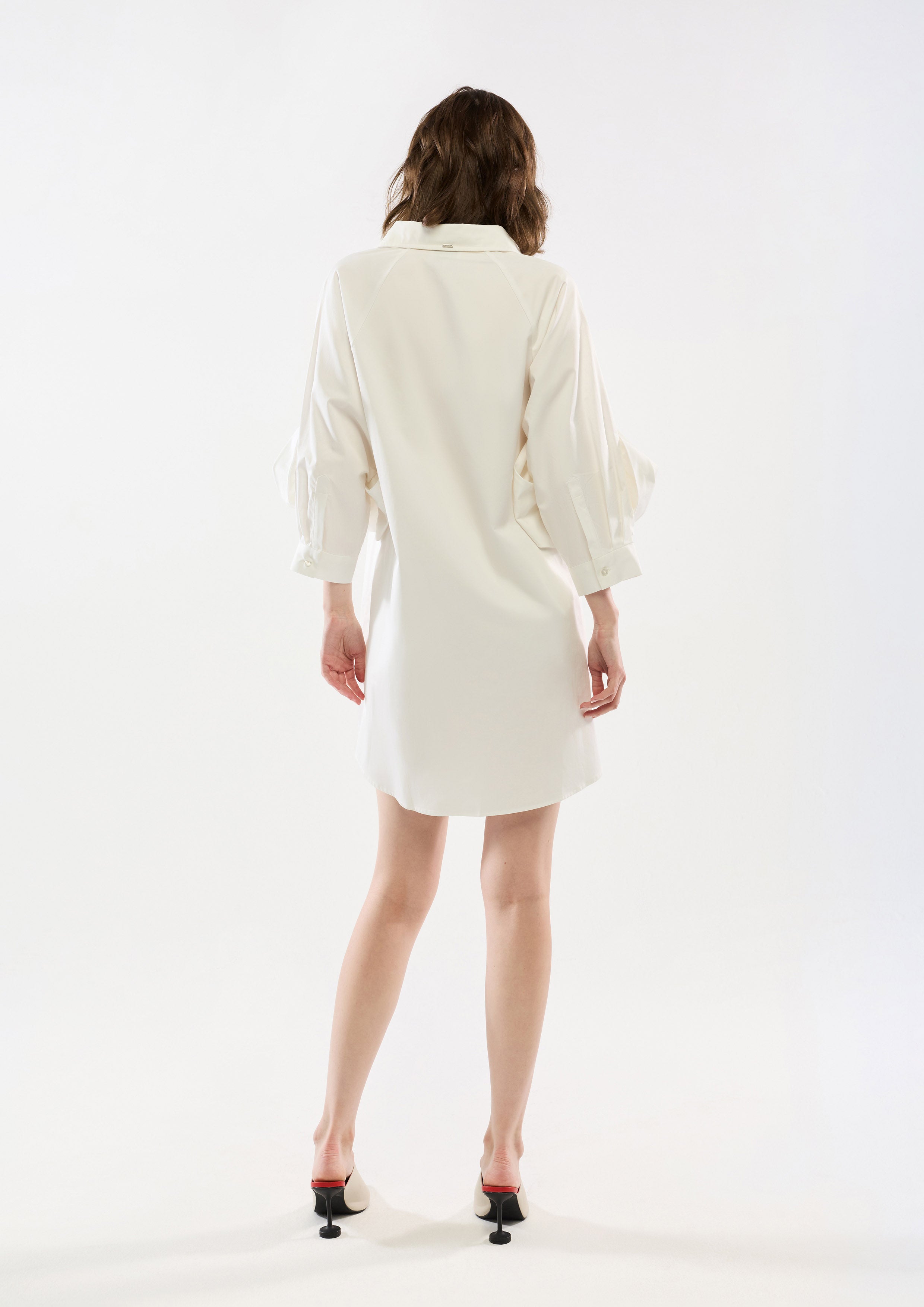 Satin Rose Embellished Sleeve Mini Dress