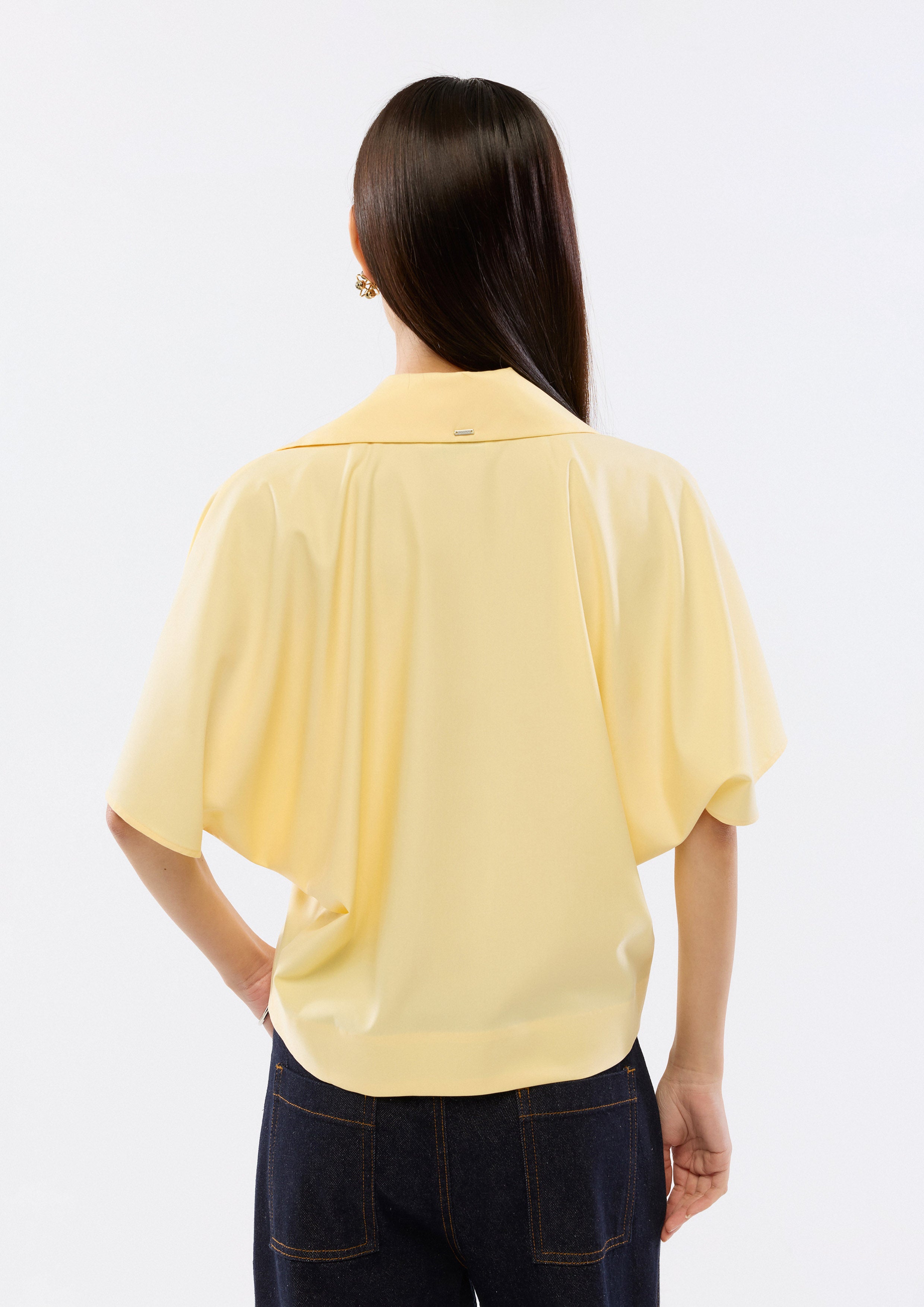 Double Breast Short Sleeve Blouse