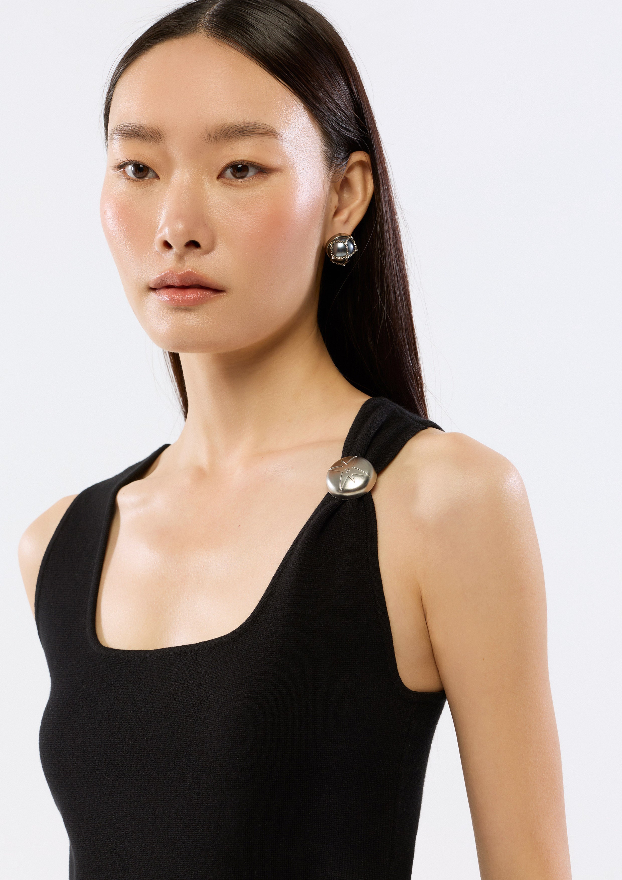 Metal Embellished Strap Tank Top