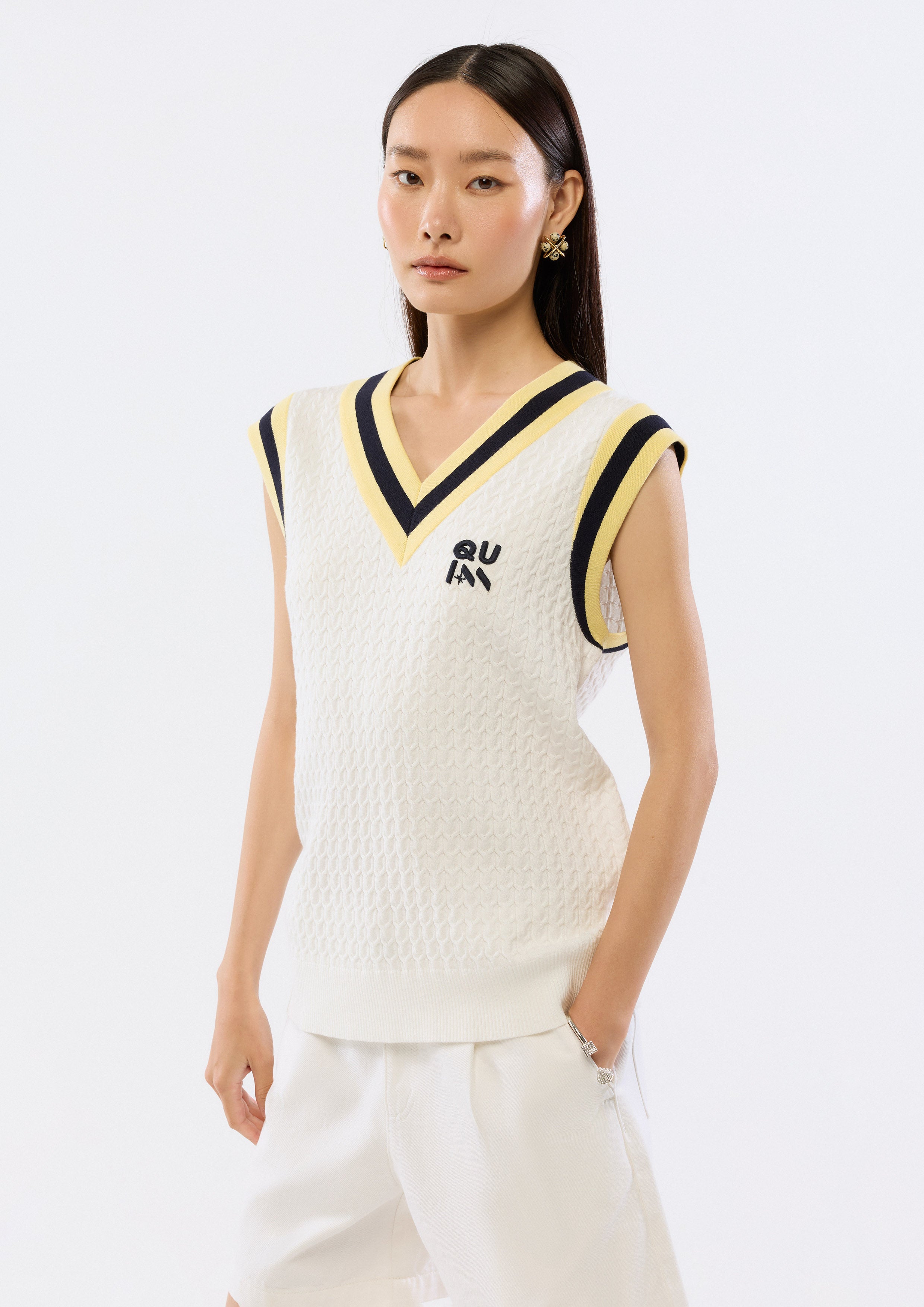 Logo Cable Knitted Vest