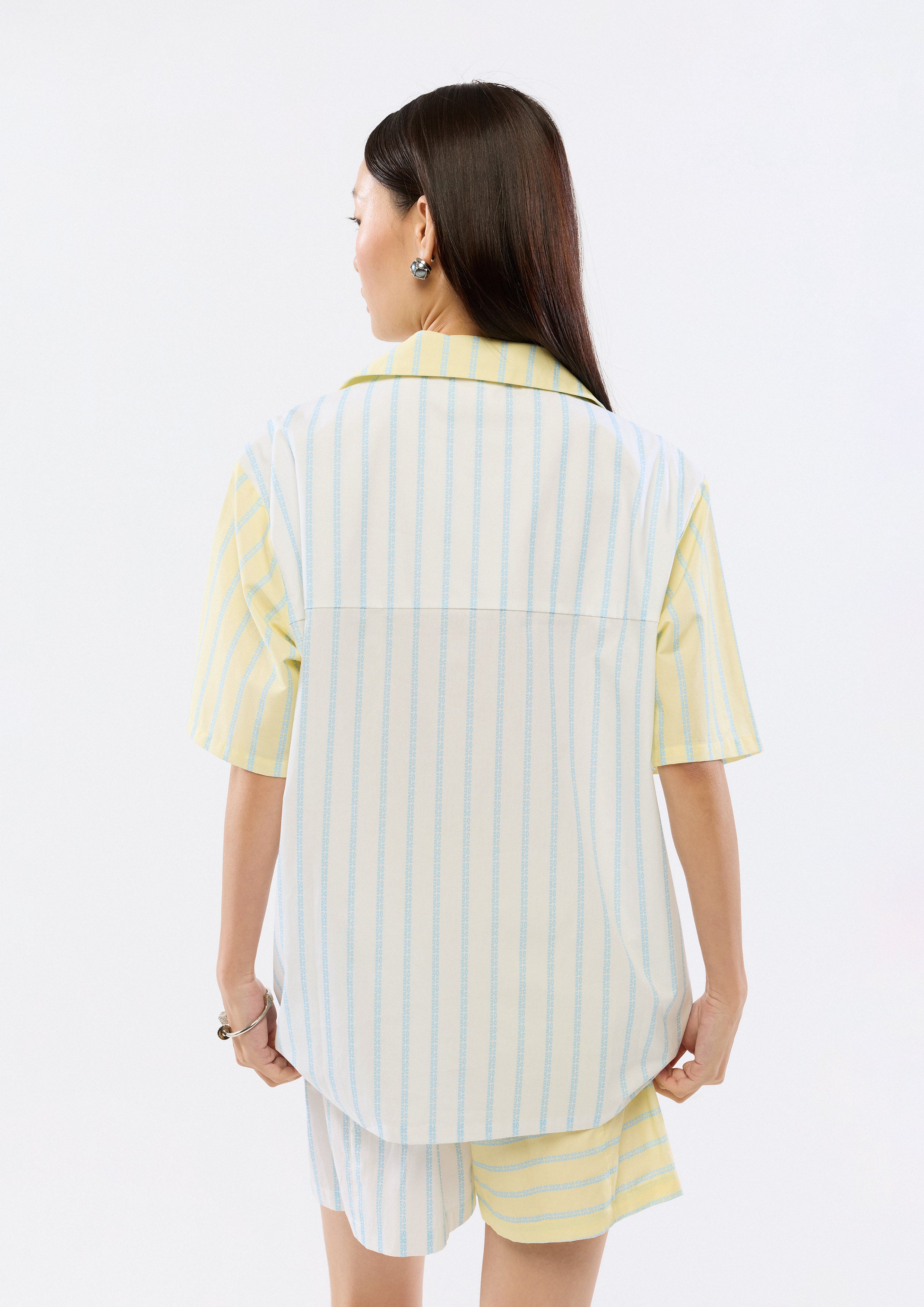 Two Tone Stripe Short Sleeve Shirt