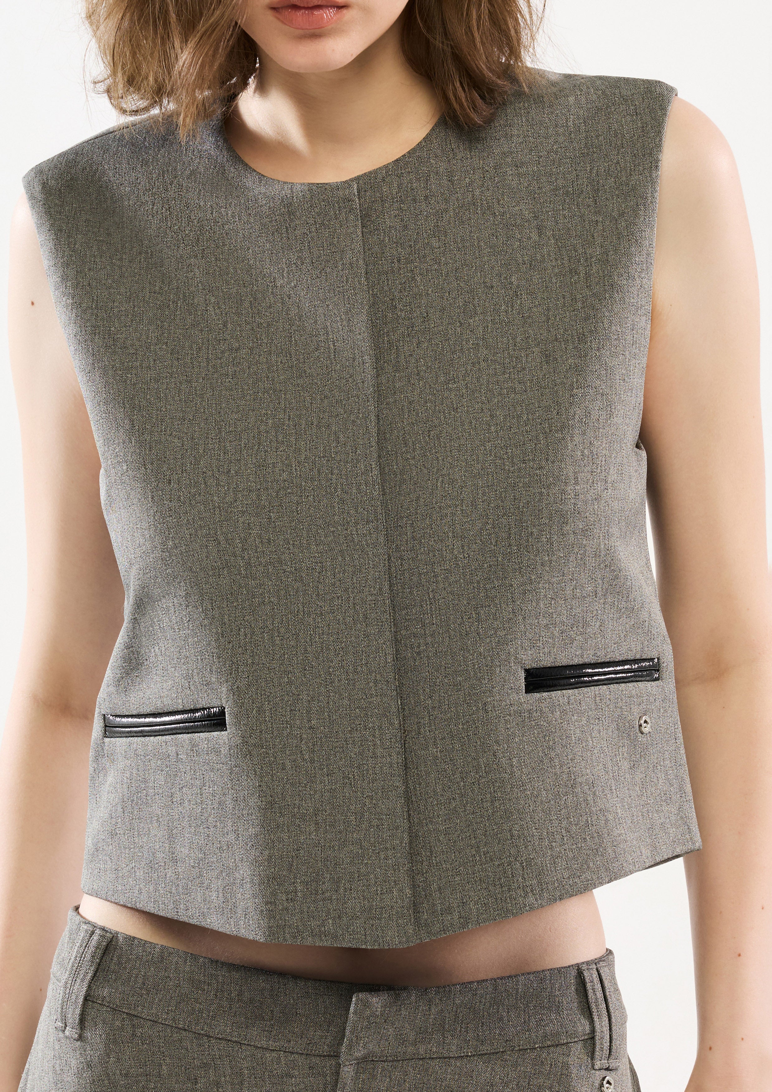 Sleeveless Crop Vest