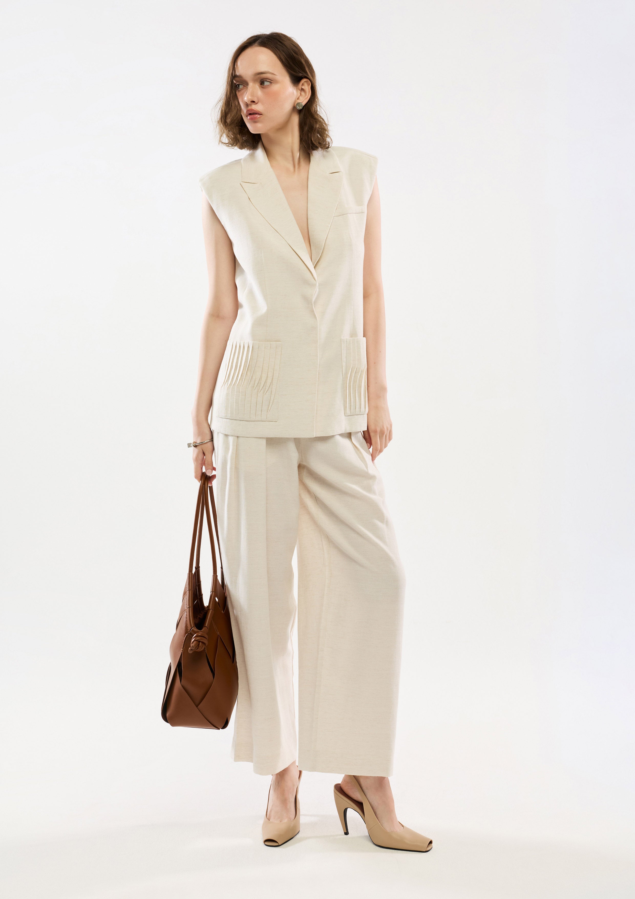 Pleated Pocket Vest
