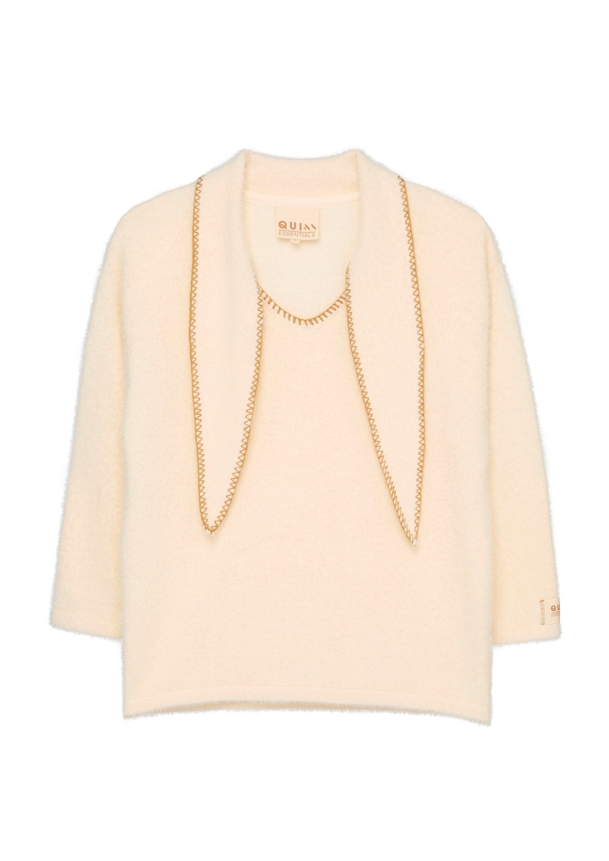Contrast Stitching Blade Collar Pullover