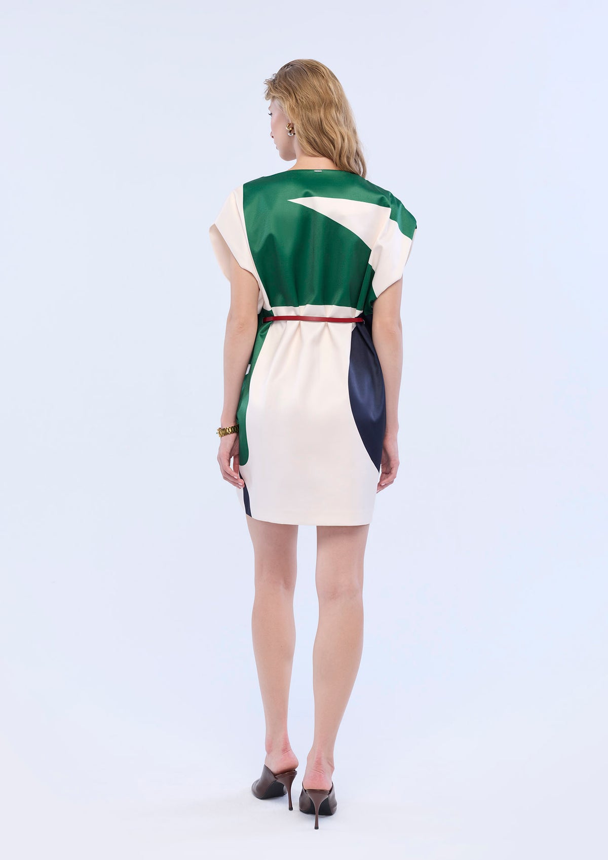 Print Mini Dress With Belt
