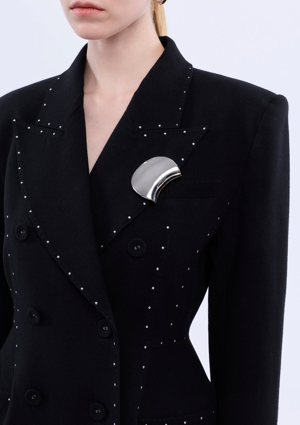 Studded Cinched Waist Jacket Mini Dress