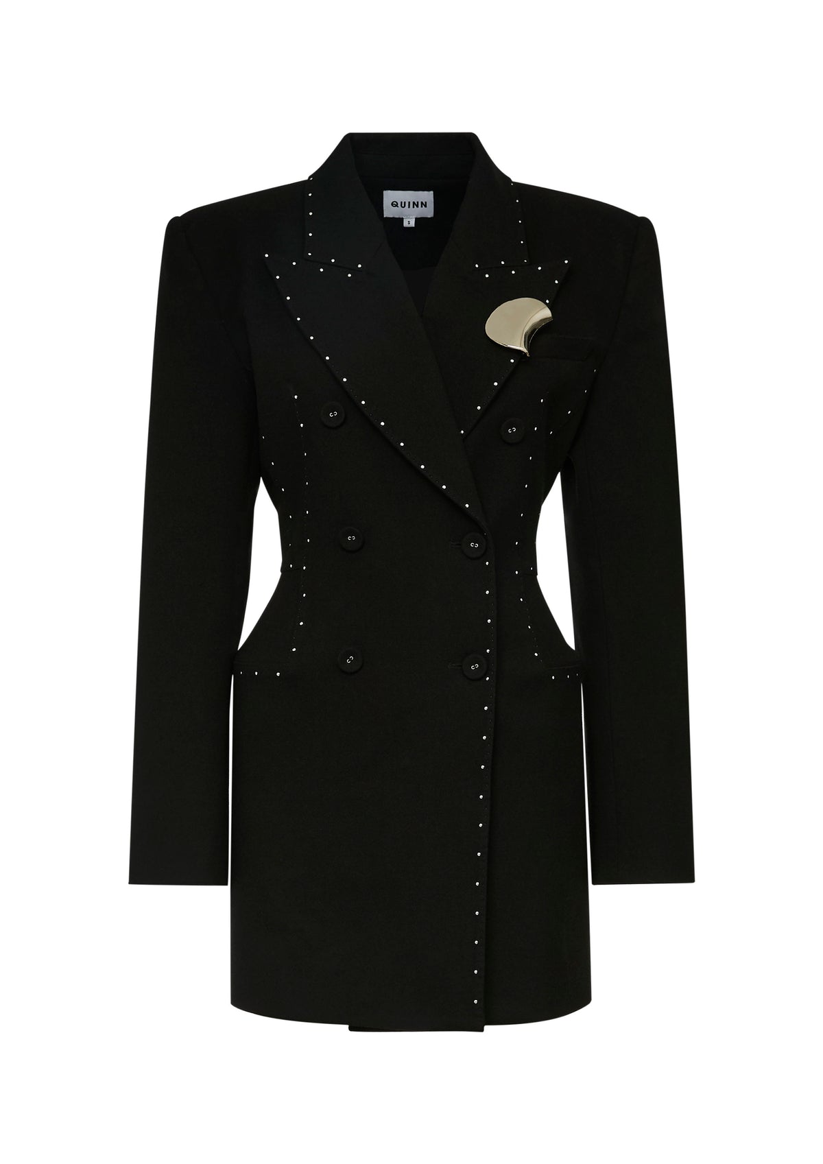 Studded Cinched Waist Jacket Mini Dress