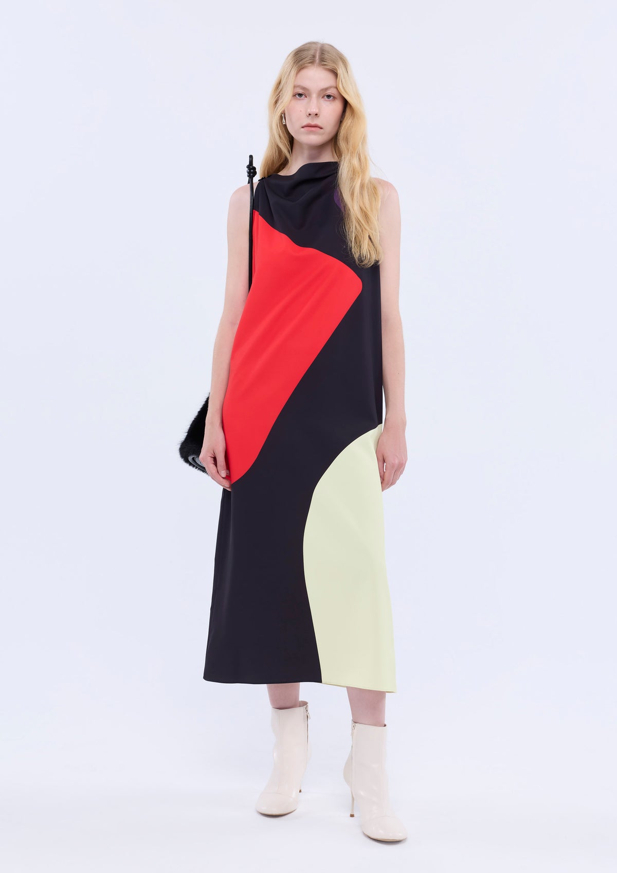 Colorblock Sleeveless Midi Dress