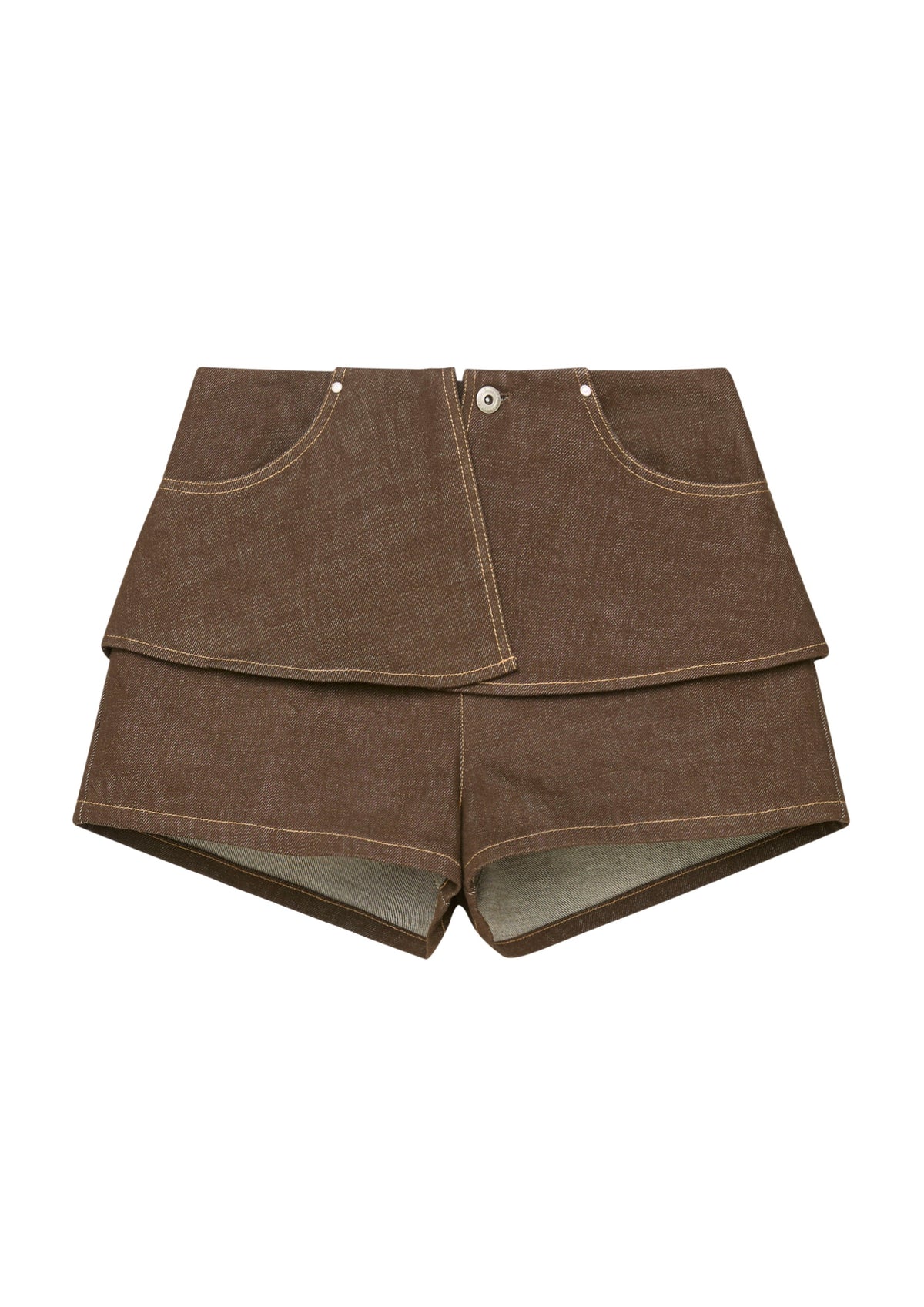 Layered Pocket Denim Shorts