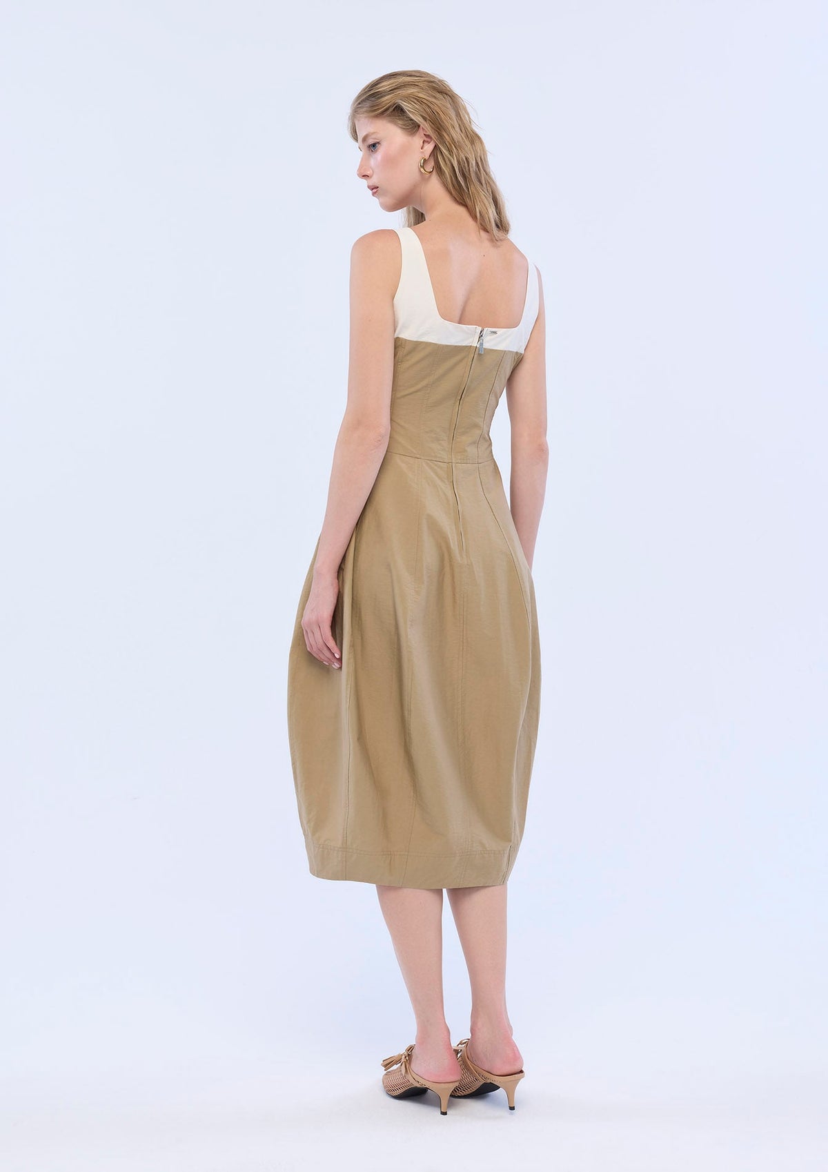 Puff Skirt Midi Dress