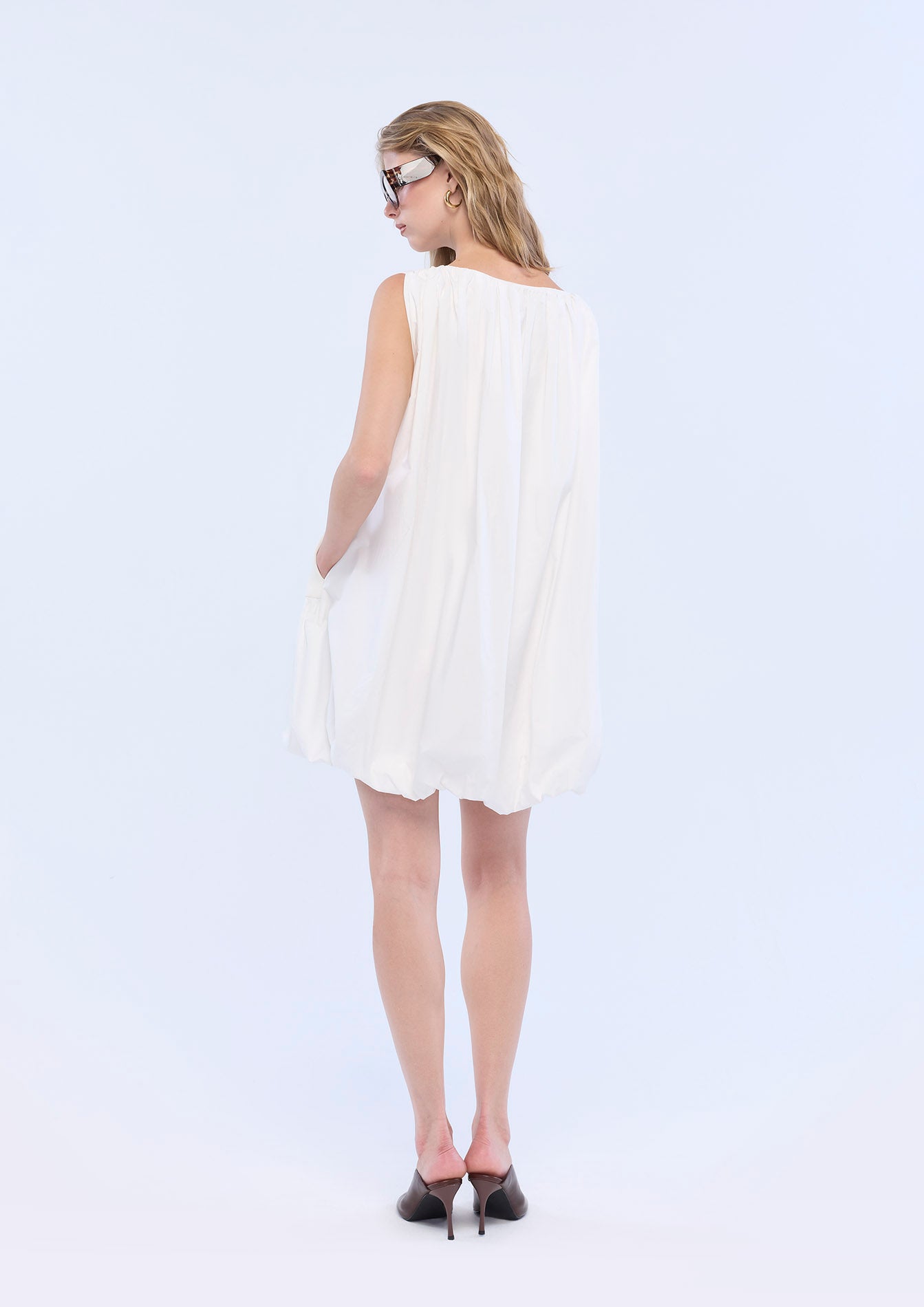 Sleeveless Puff Skirt Mini Dress