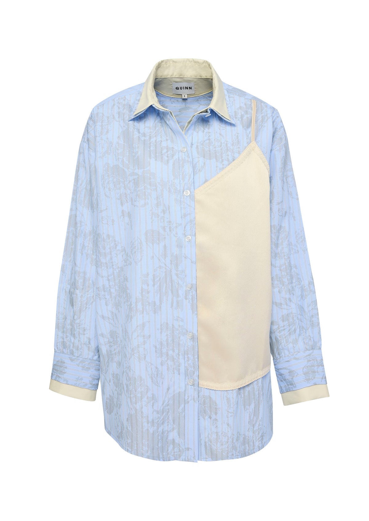 เสื้อเชิ้ตลายทางเลเยอร์เสื้อสายเดี่ยว