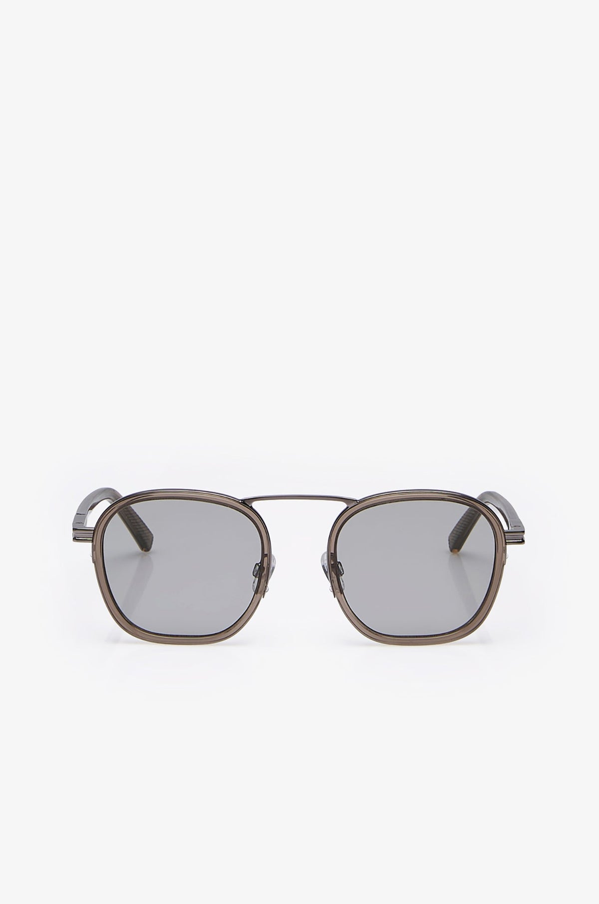 Acetate And Metal Sunglasses Dark Brown
