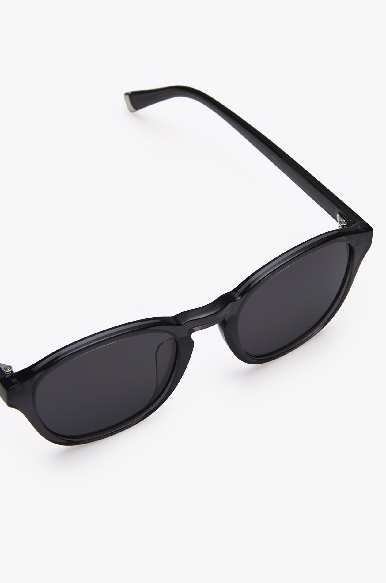 Round Acetate Sunglasses Black