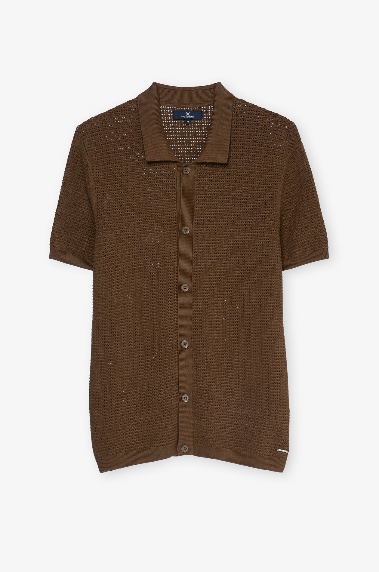 Heritage Textured Knit Polo Dark Brown