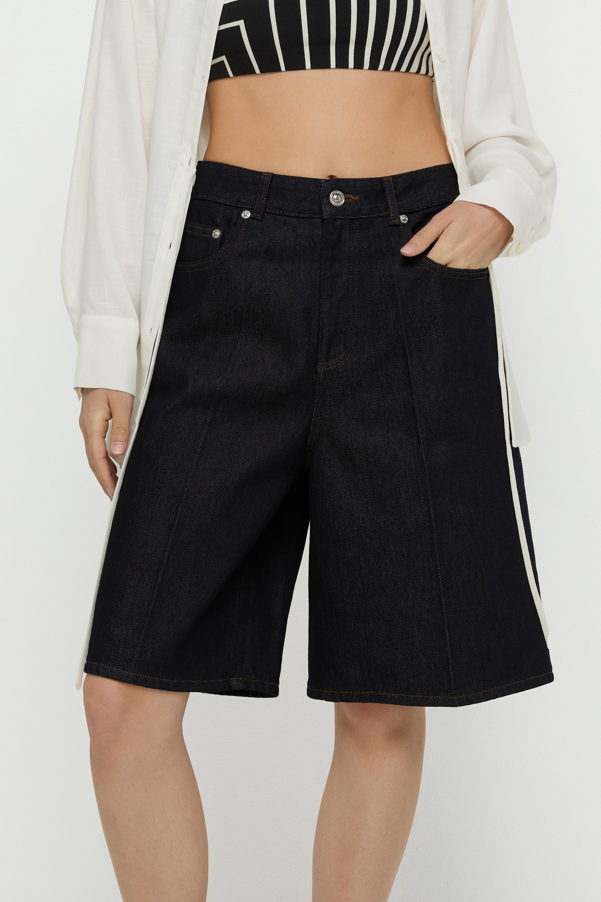 Indigo Bermuda Denim Shorts Navy