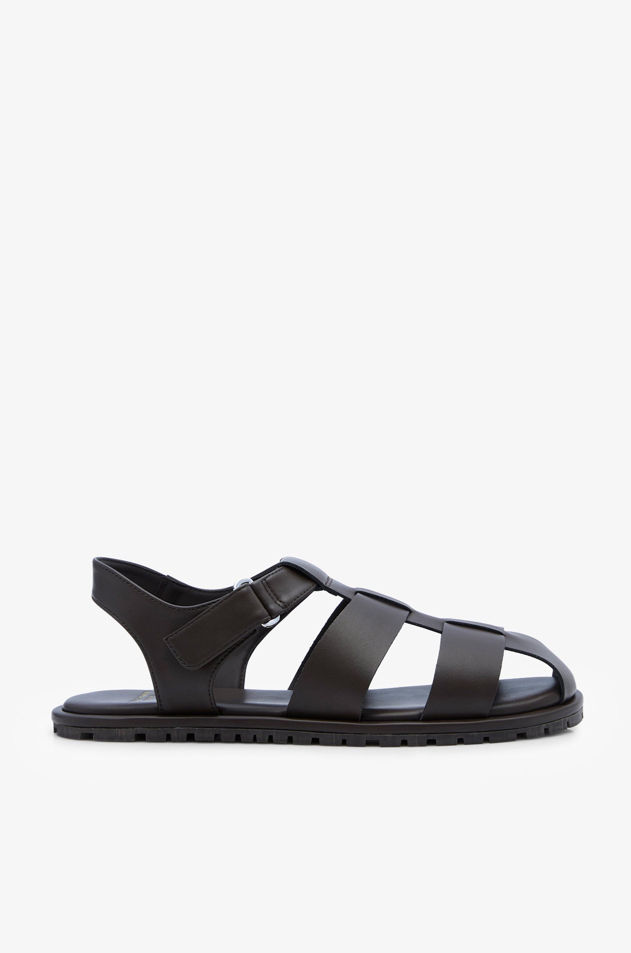 Leather Fisherman Sandals Dark Brown