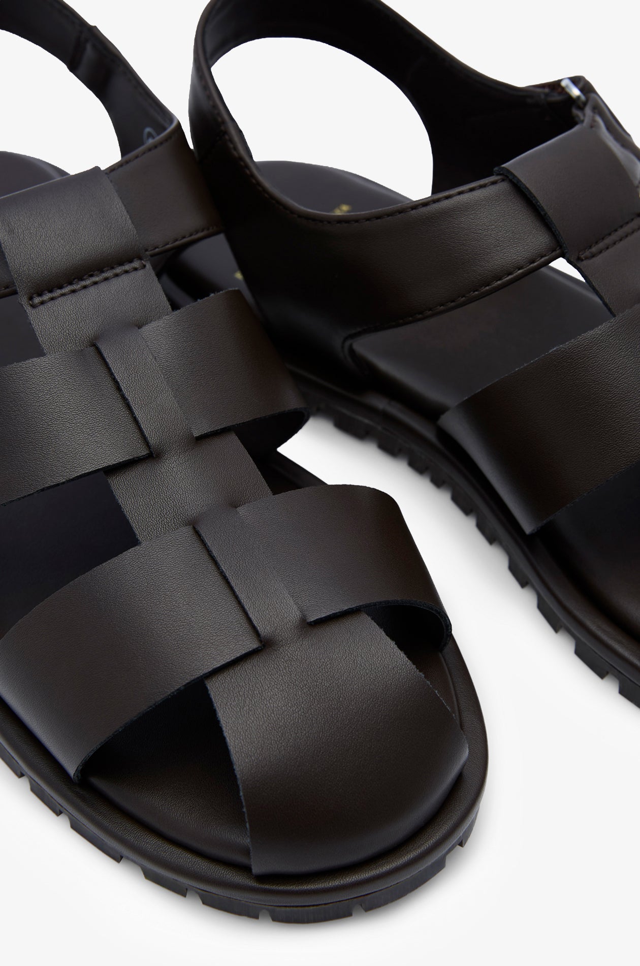 Leather Fisherman Sandals Dark Brown