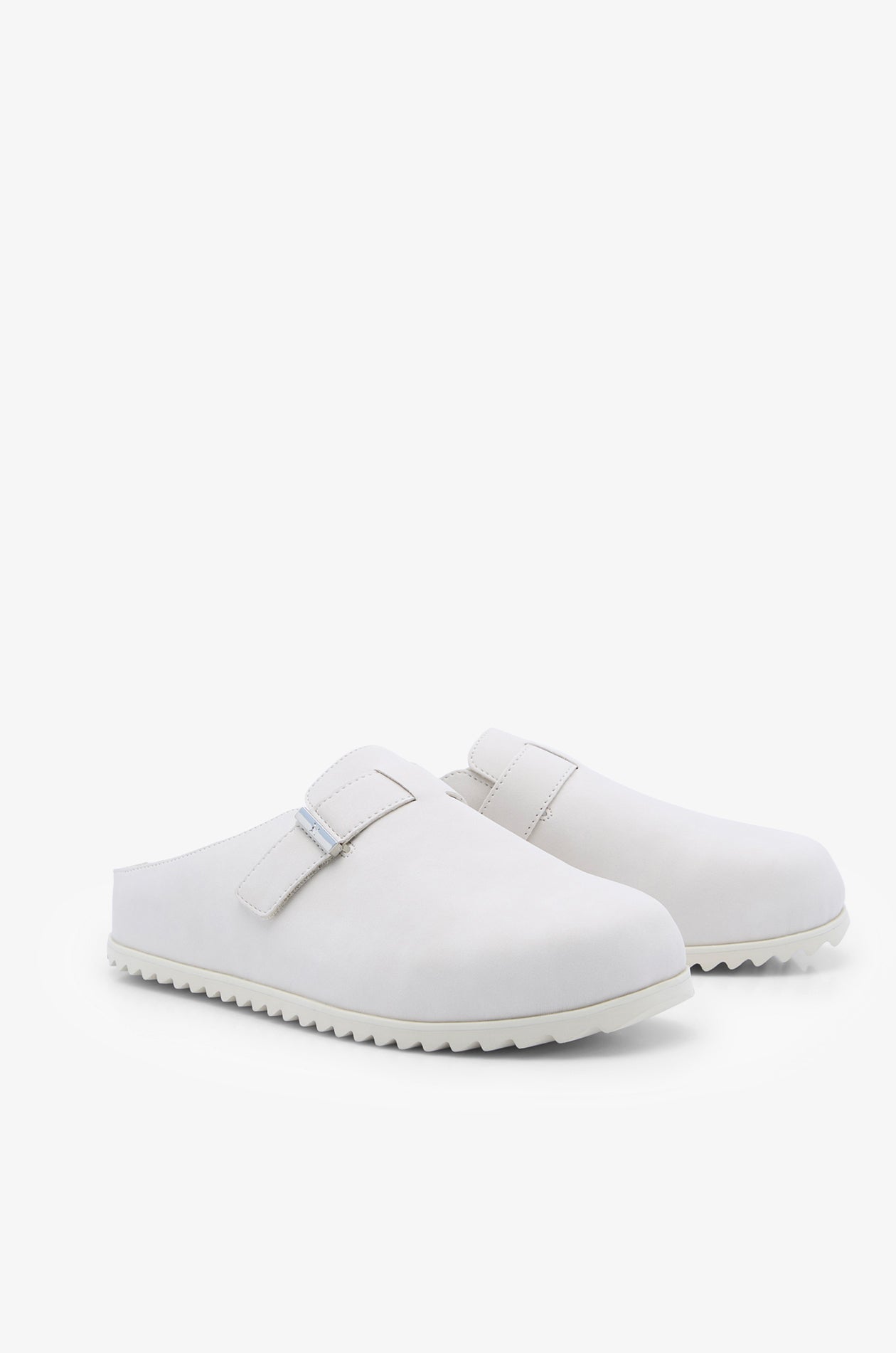 Suede Mules With Buckle Off-White