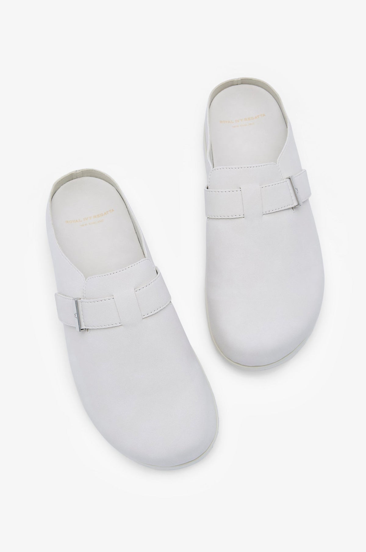 Suede Mules With Buckle Off-White