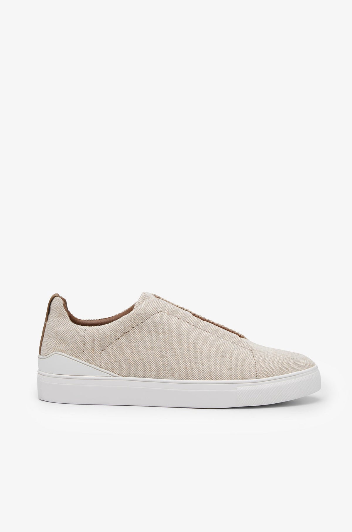 Textured Canvas Slip-On Sneaker Beige
