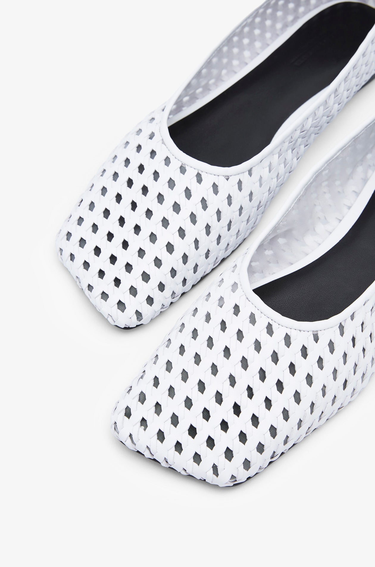 Metallic-Strap Mary Jane Flats White
