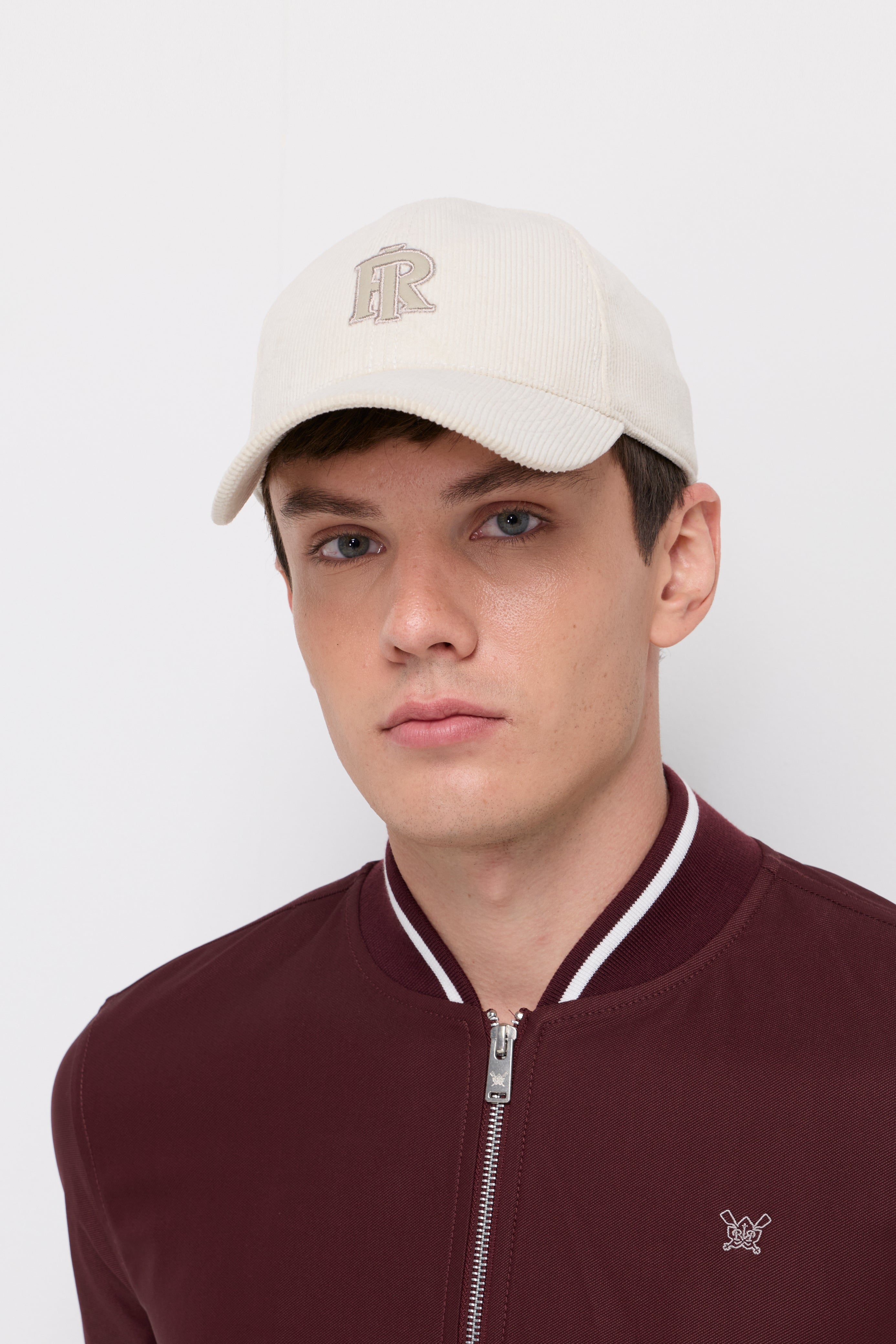 Cap Brown Cotton Twill Off-White