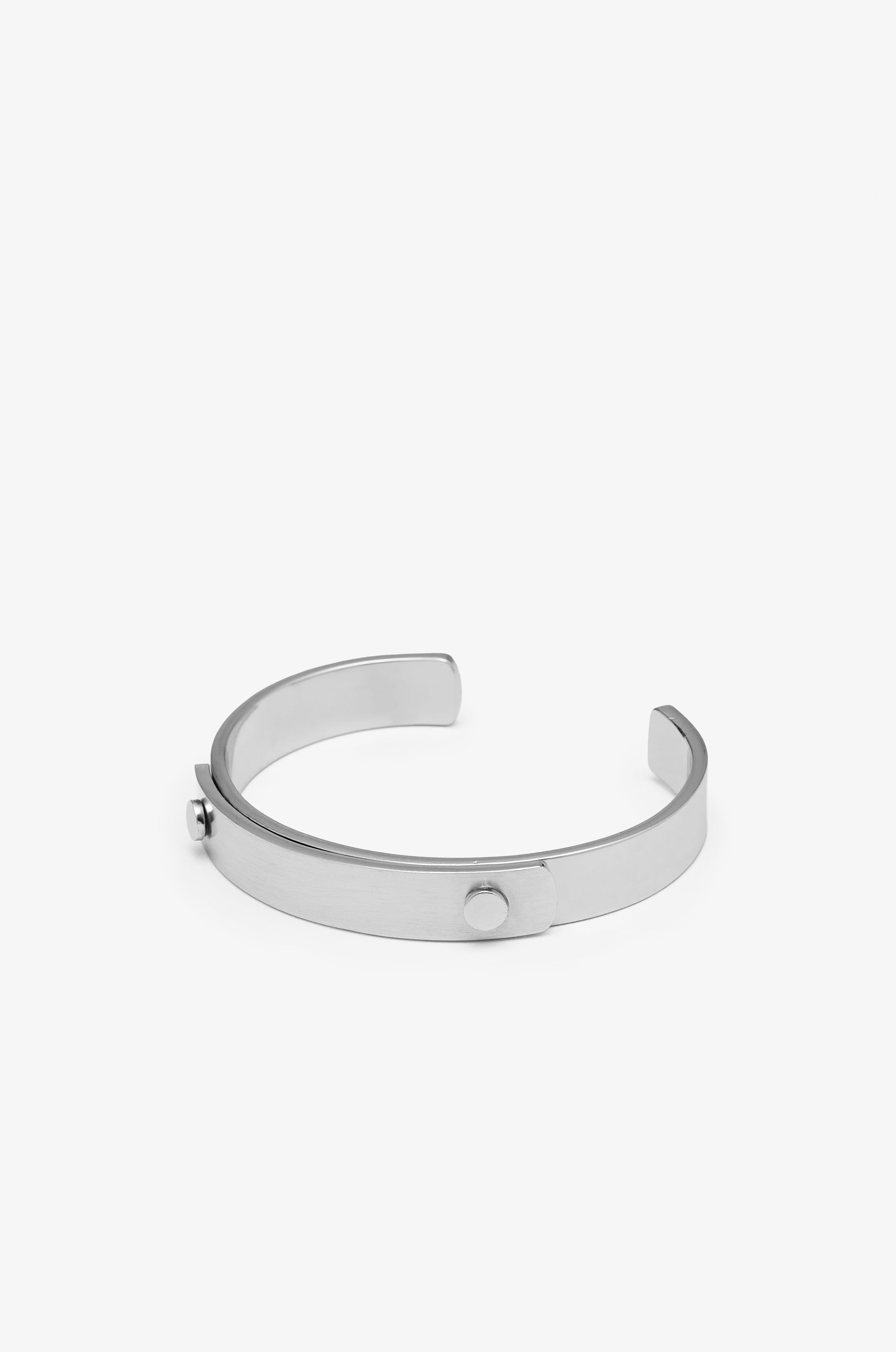 Engraved Logo Cuff Bracelet Silver