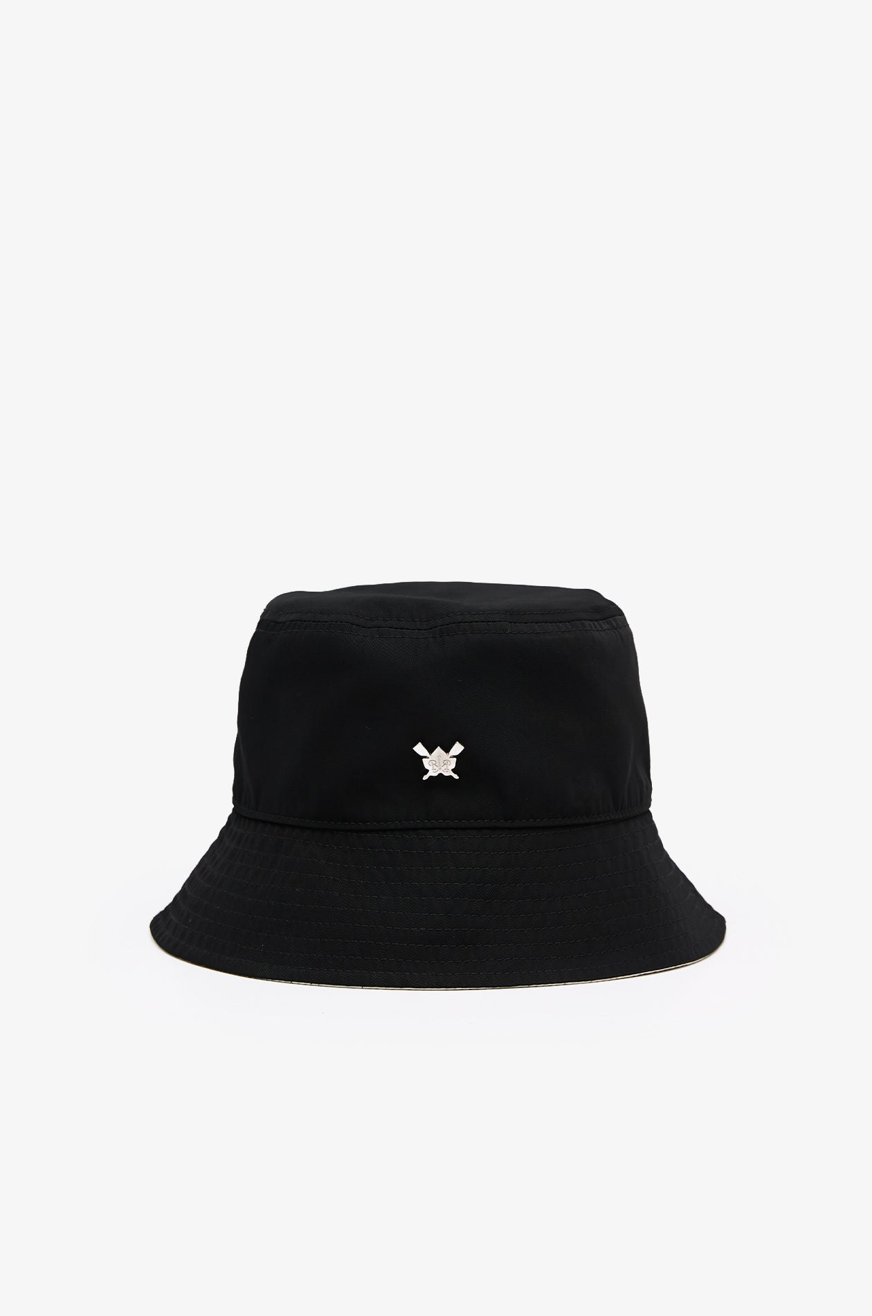 Reversible Embroidered Bucket Hat Black