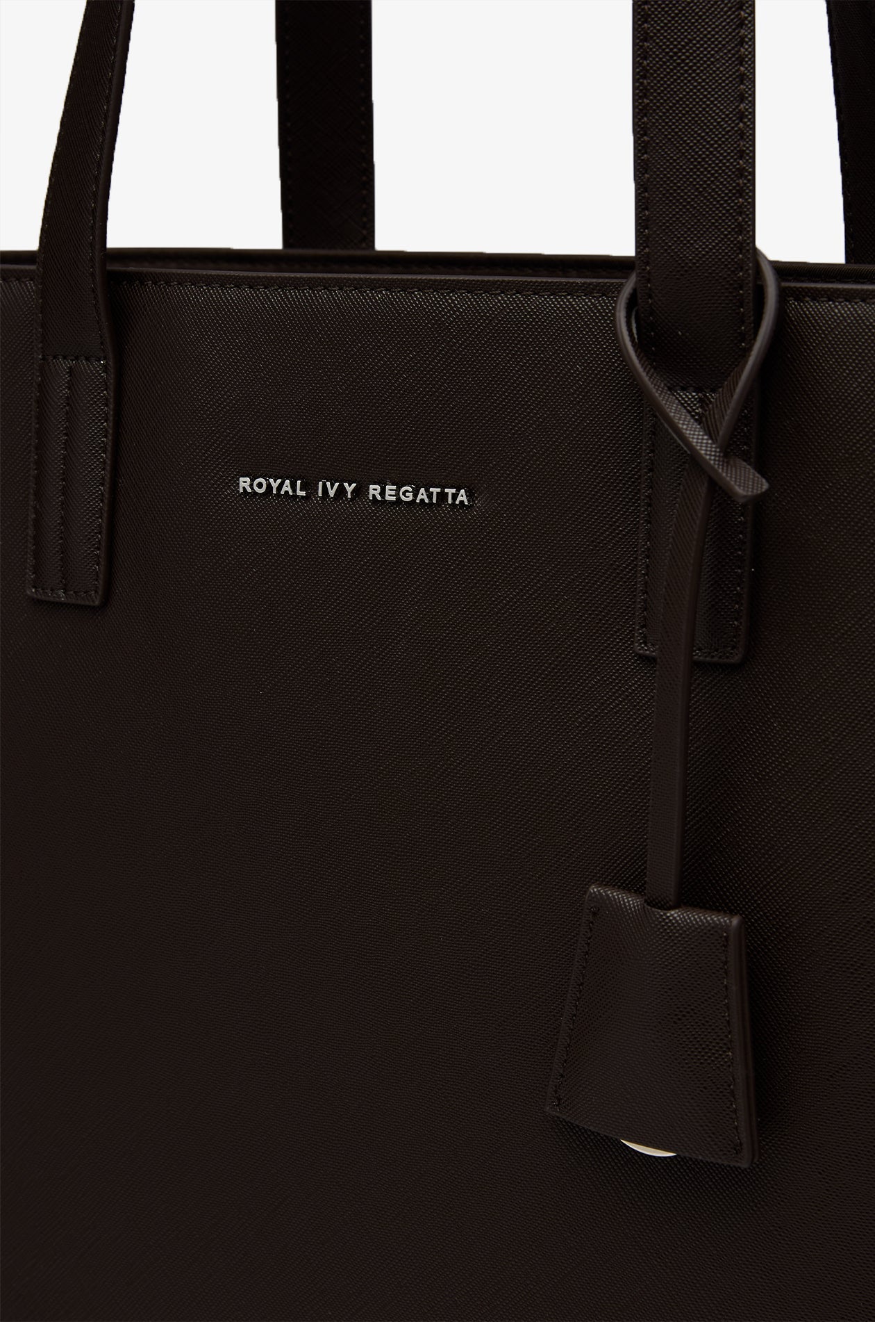 Structured Leather Tote Bag Brown