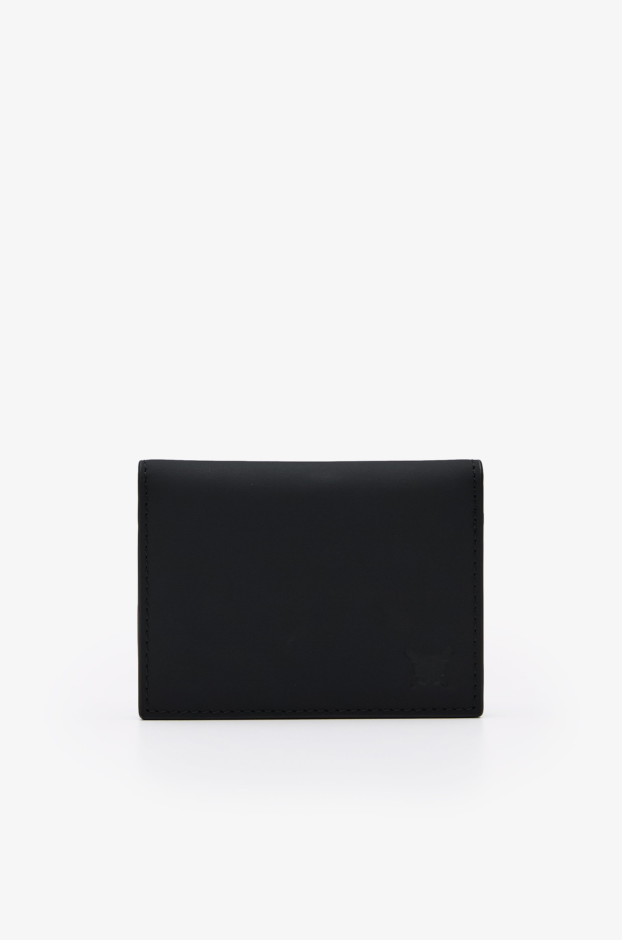 Logo-Embossed Nubuck Leather Cardholder Wallet Black