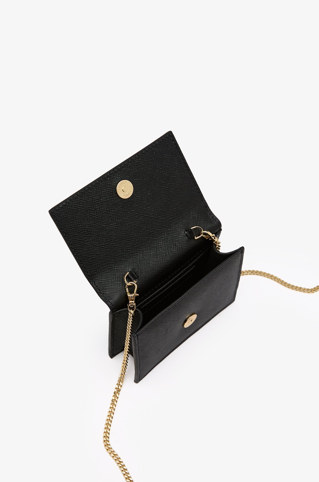 Leather Chain Crossbody Bag Black