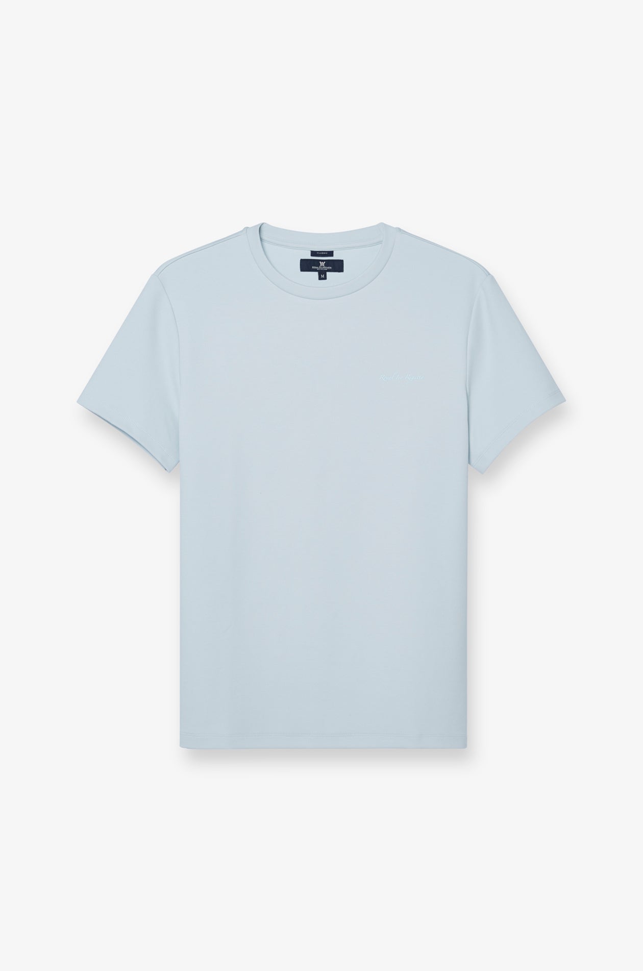 Cotton Short Sleeve Round Neck T-Shirt Light Blue