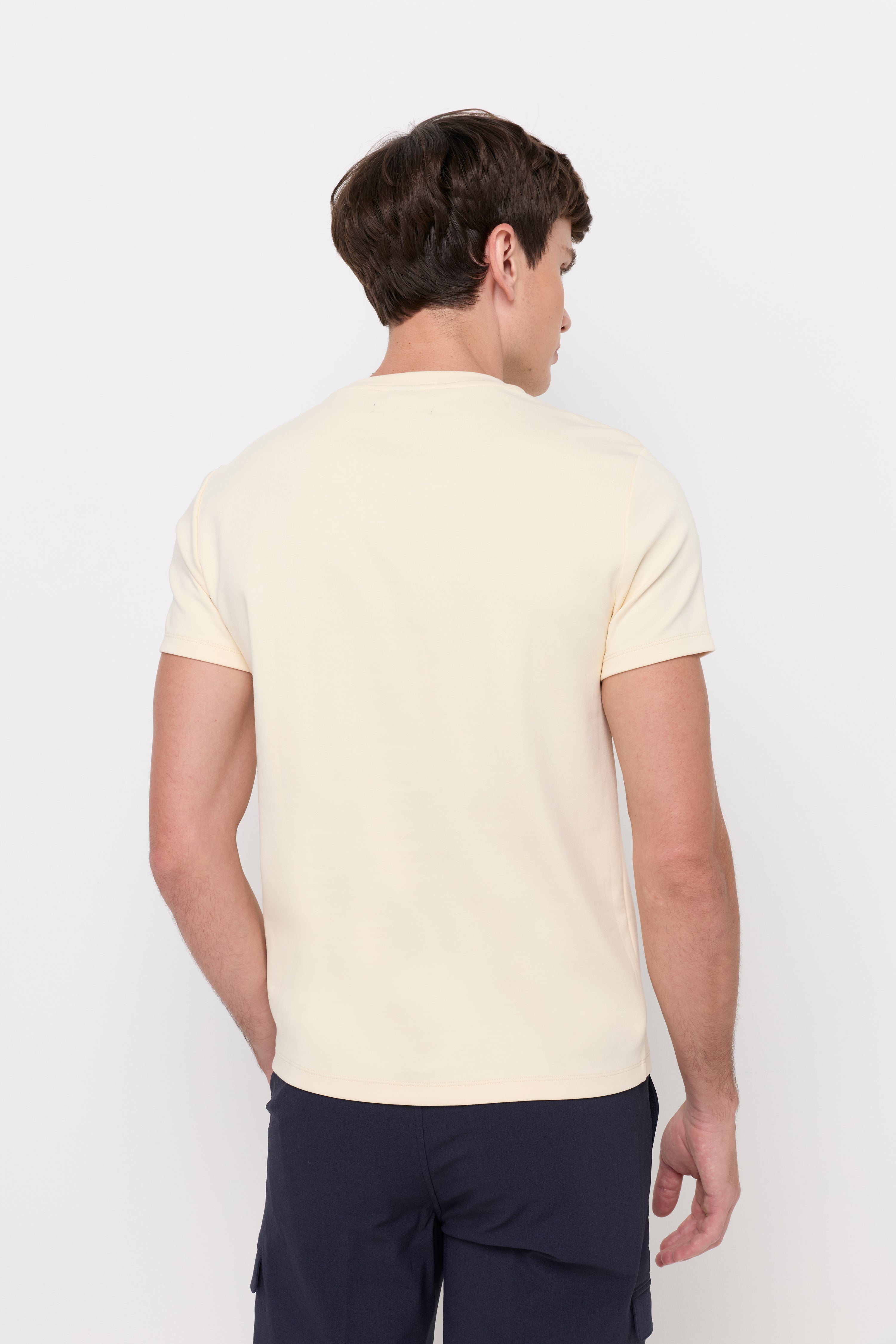 Cotton Short Sleeve Round Neck T-Shirt Off-White