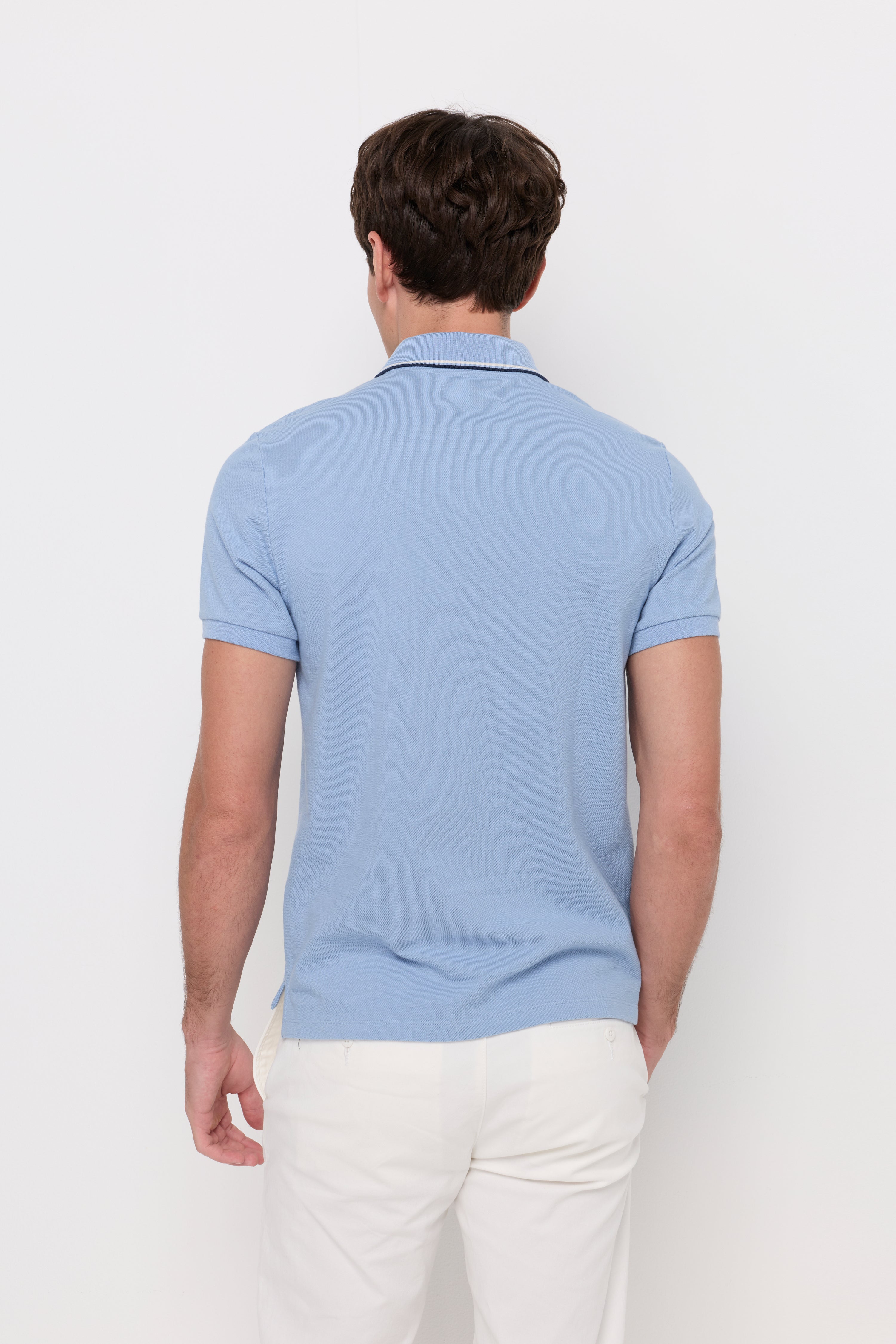Pique Short Sleeve Polo Light Blue