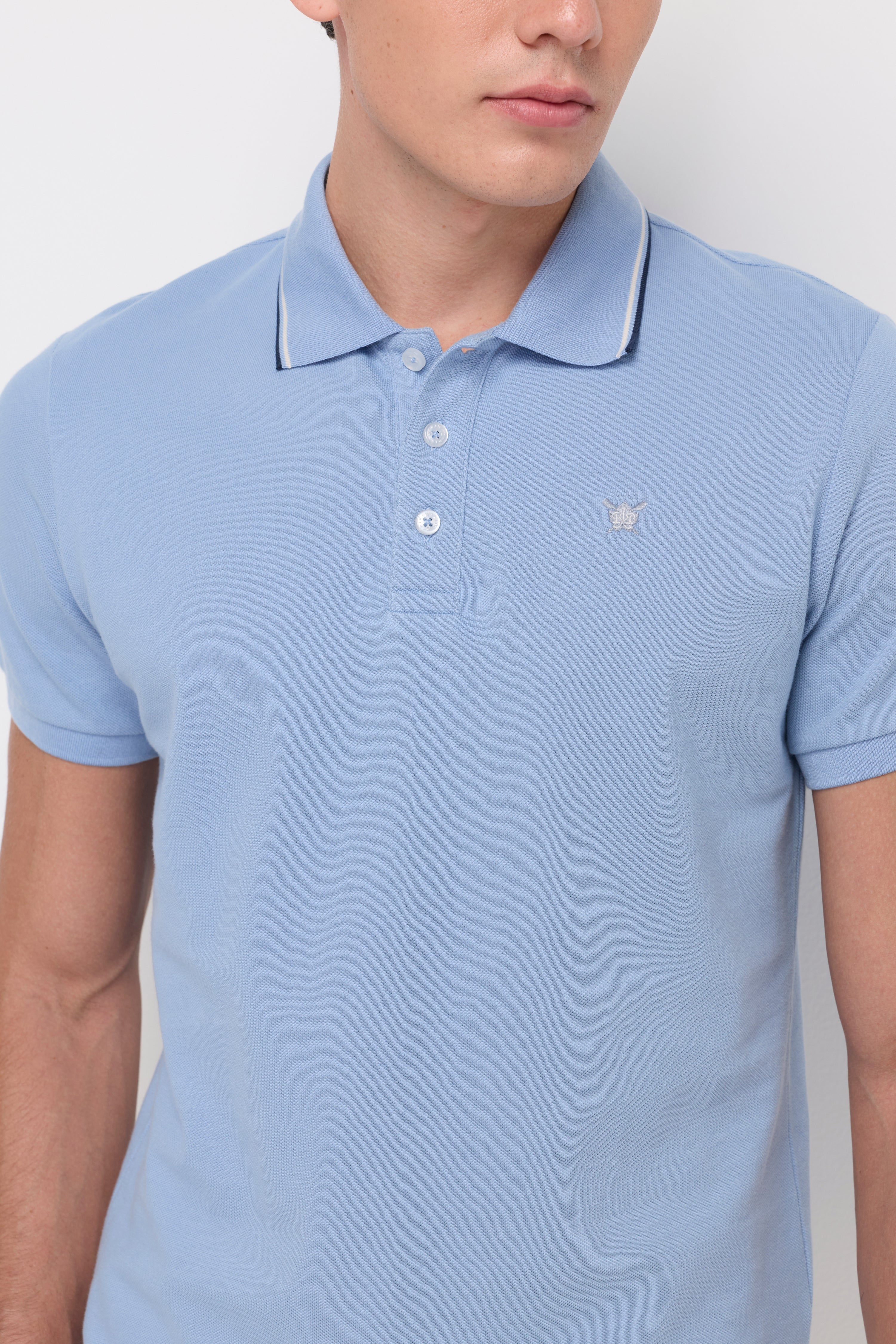 Pique Short Sleeve Polo Light Blue