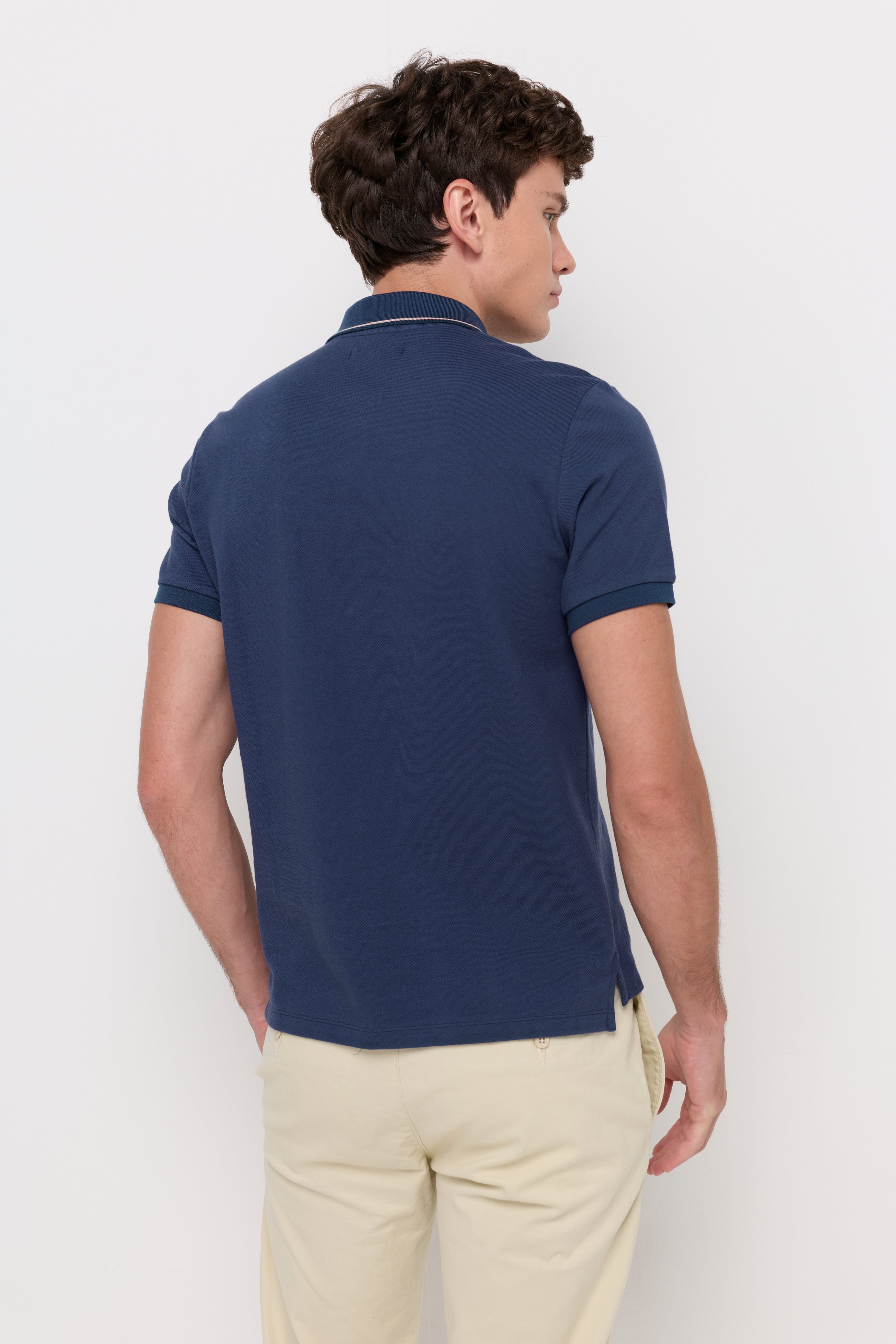 Pique Short Sleeve Polo Navy