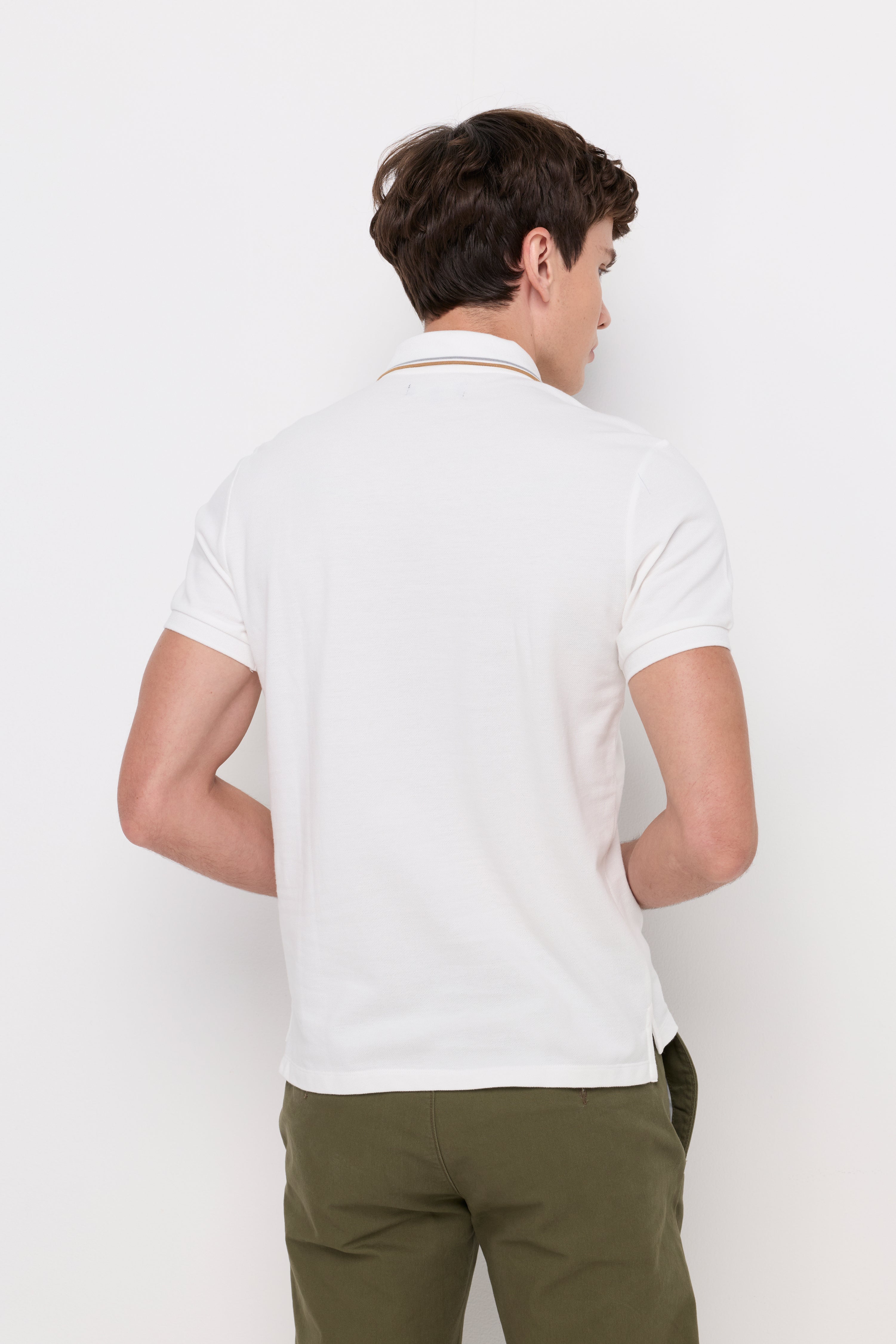 Pique Short Sleeve Polo Off-White