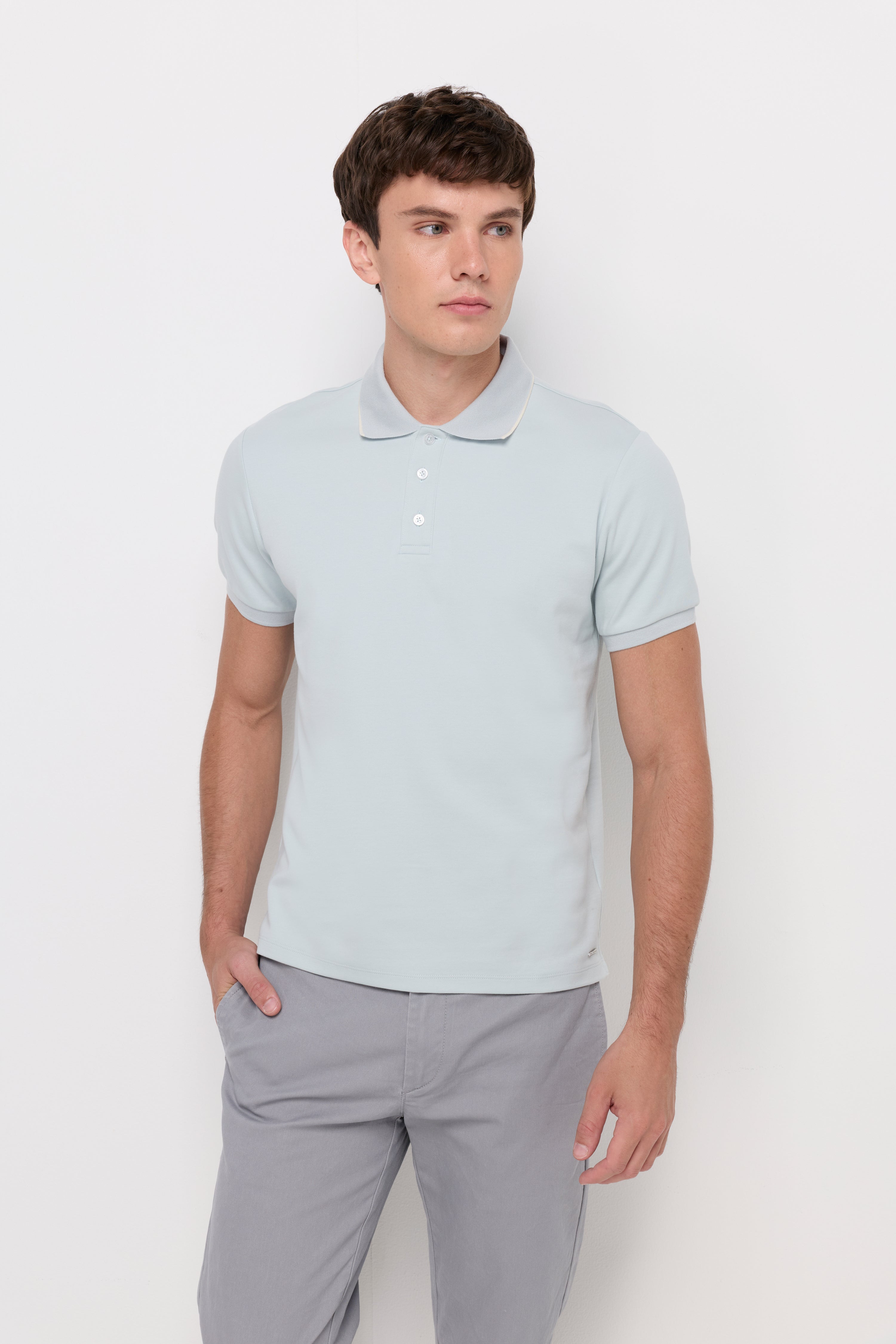 Jersey Polo Shirt Light Blue