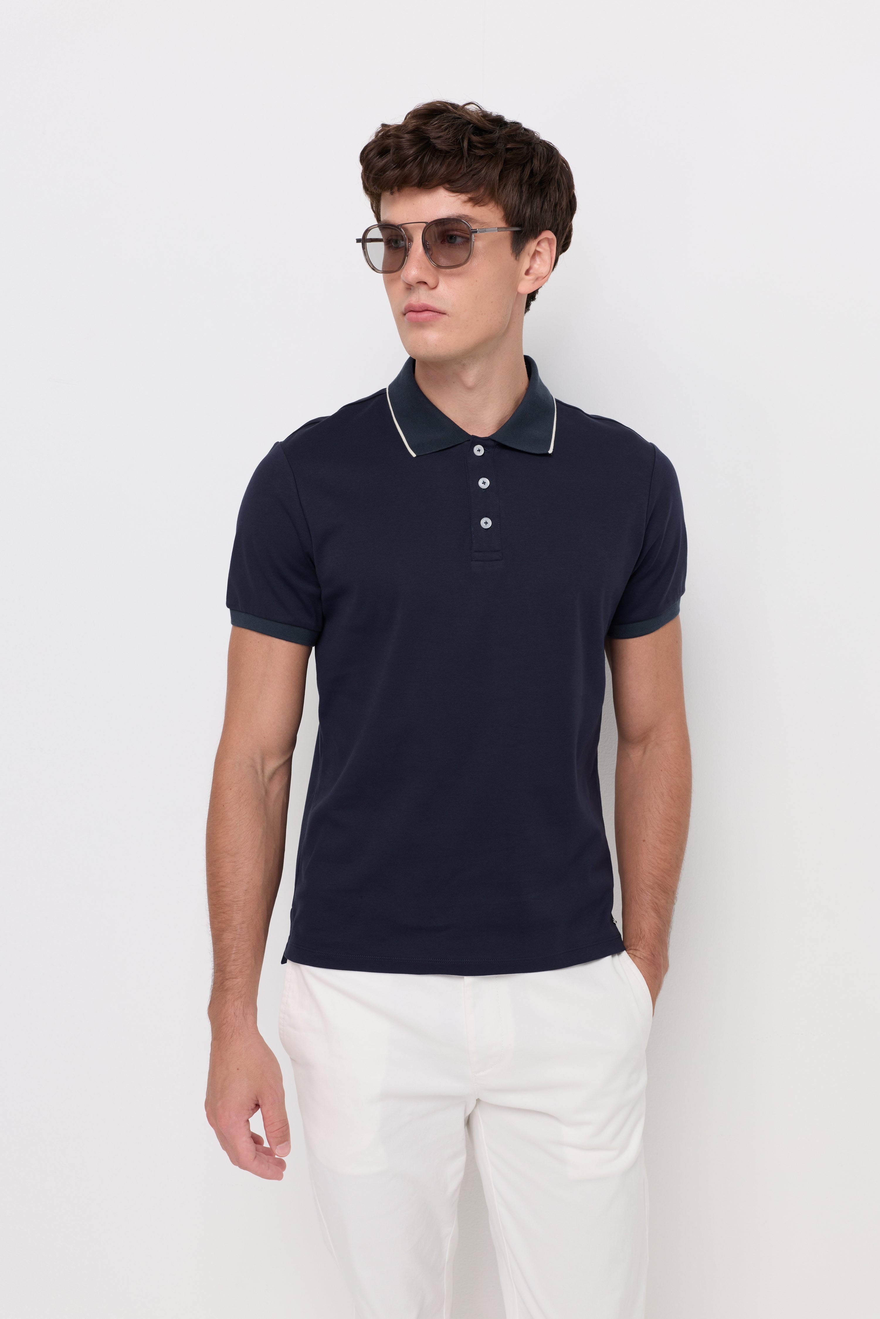 Jersey Polo Shirt Navy