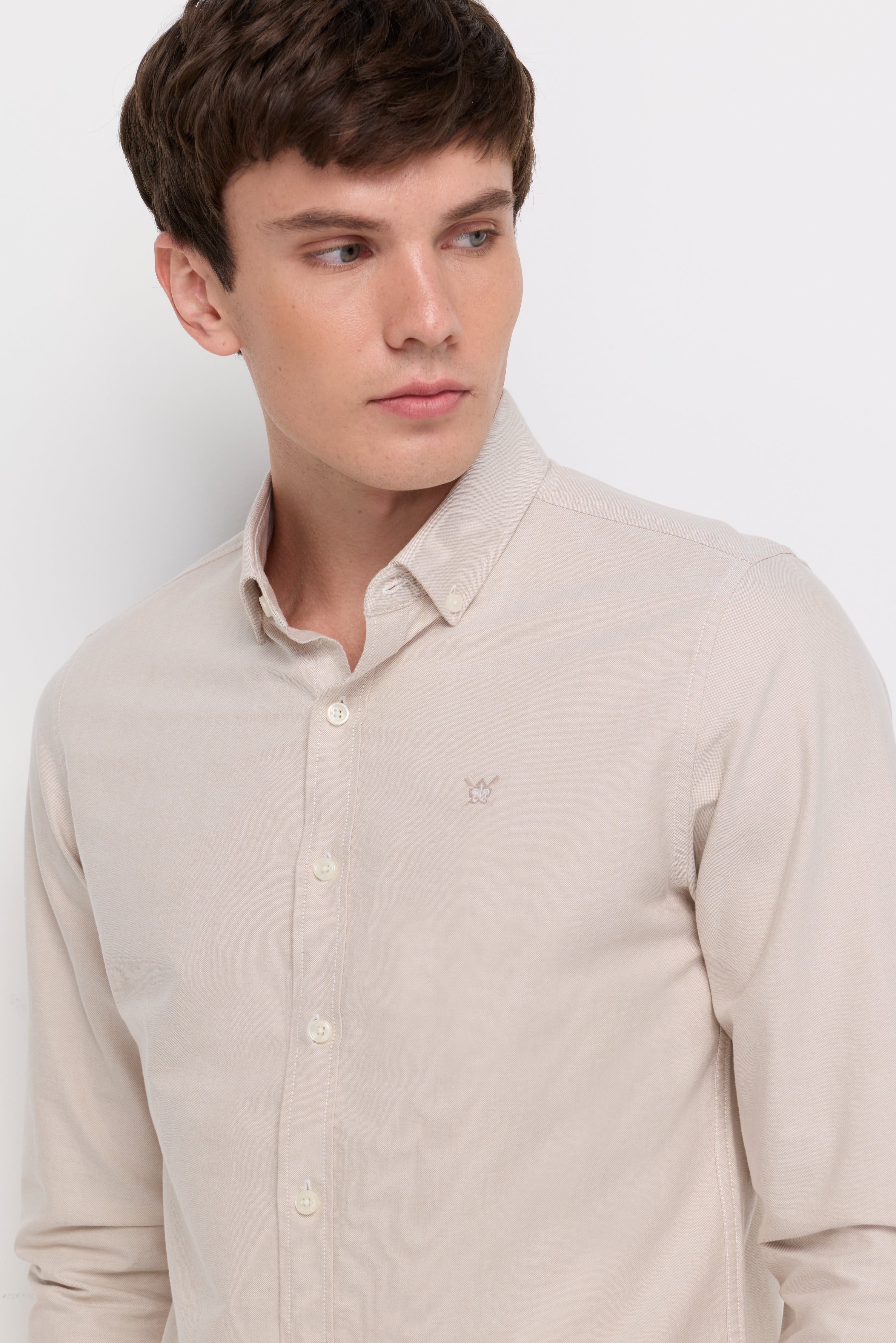 Signature Oxford Button-Down Shirt Beige