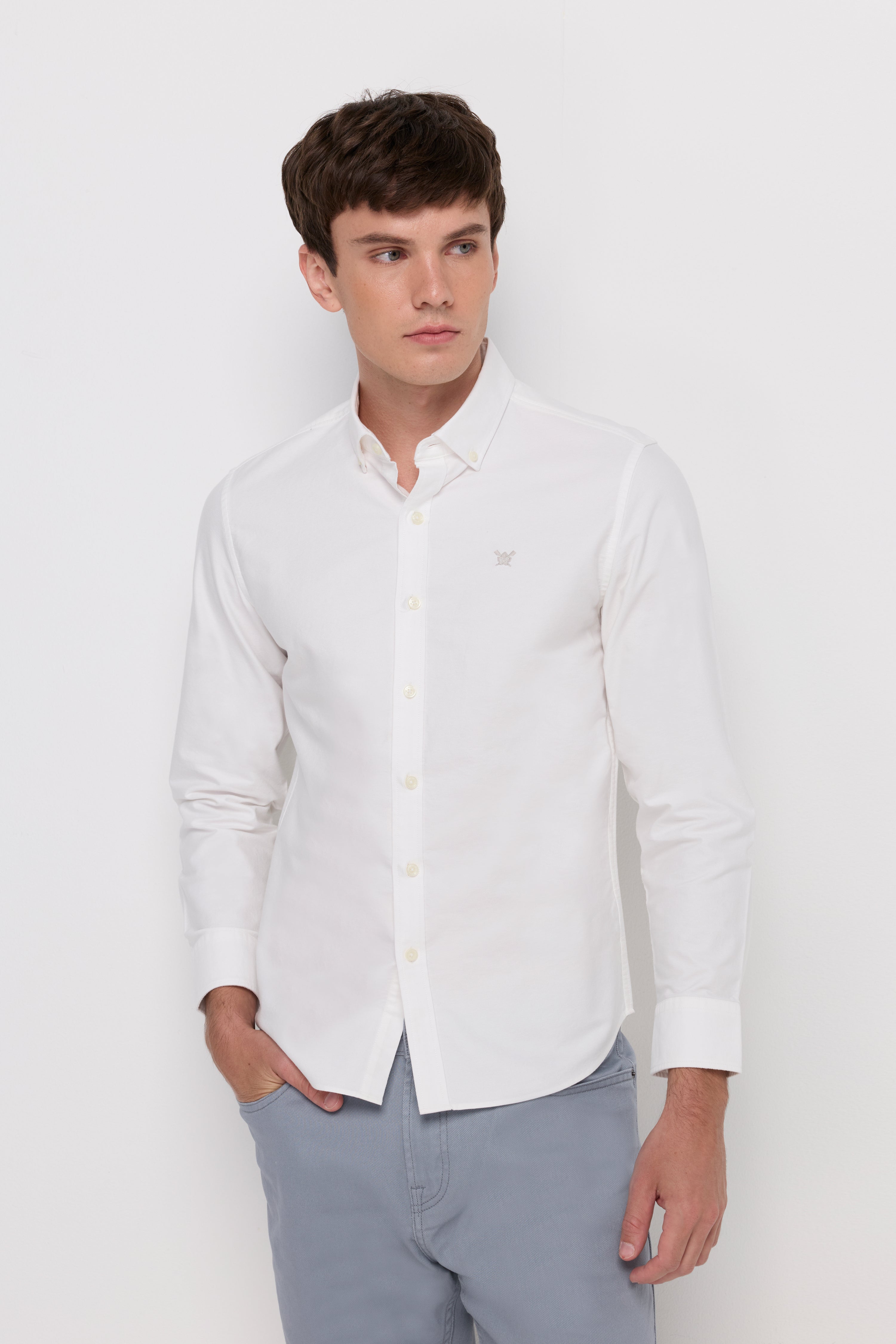 Signature Oxford Button-Down Shirt Off-White