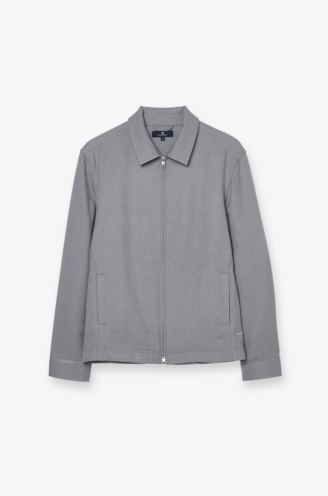 Essential Zip-Front Overshirt Jacket Grey
