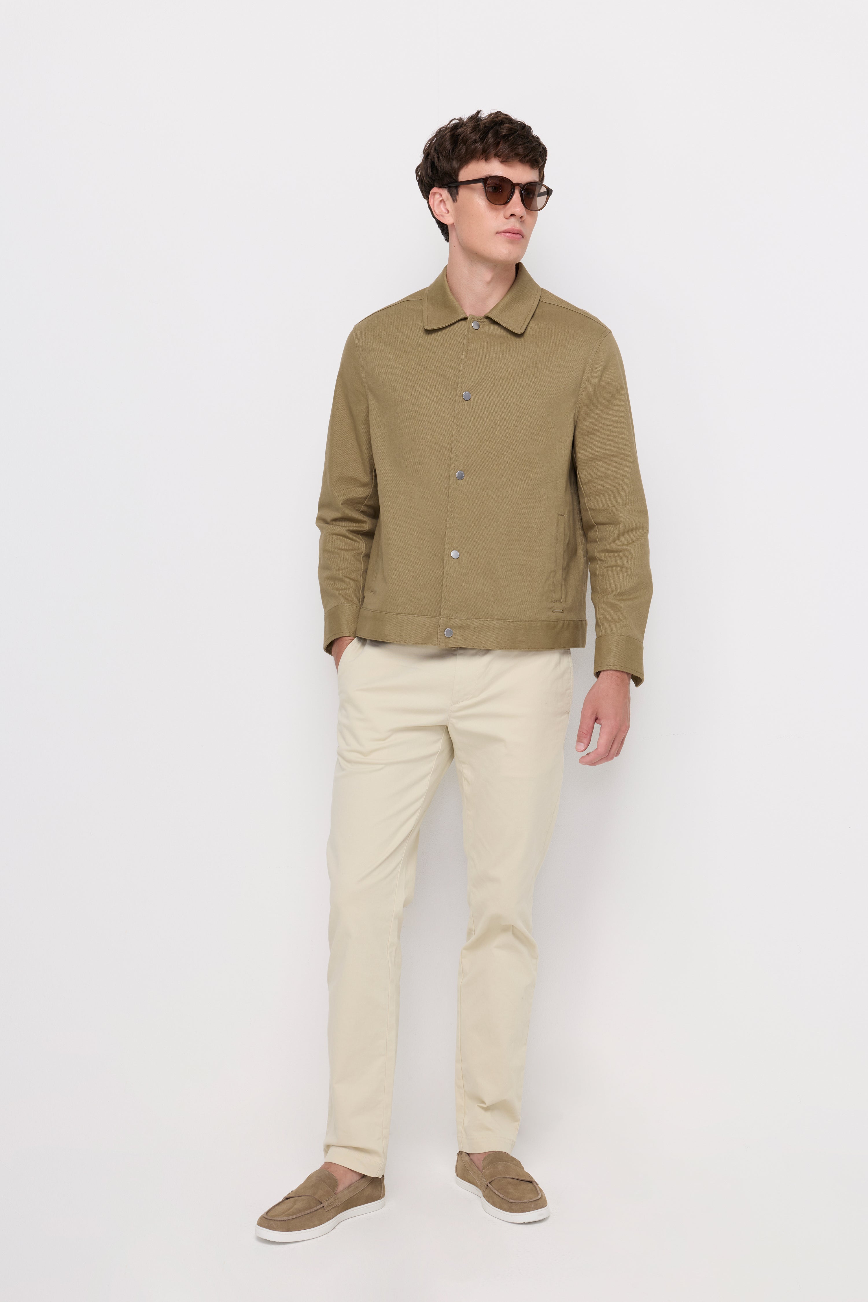 Essential Snap-Front Utility Jacket Green