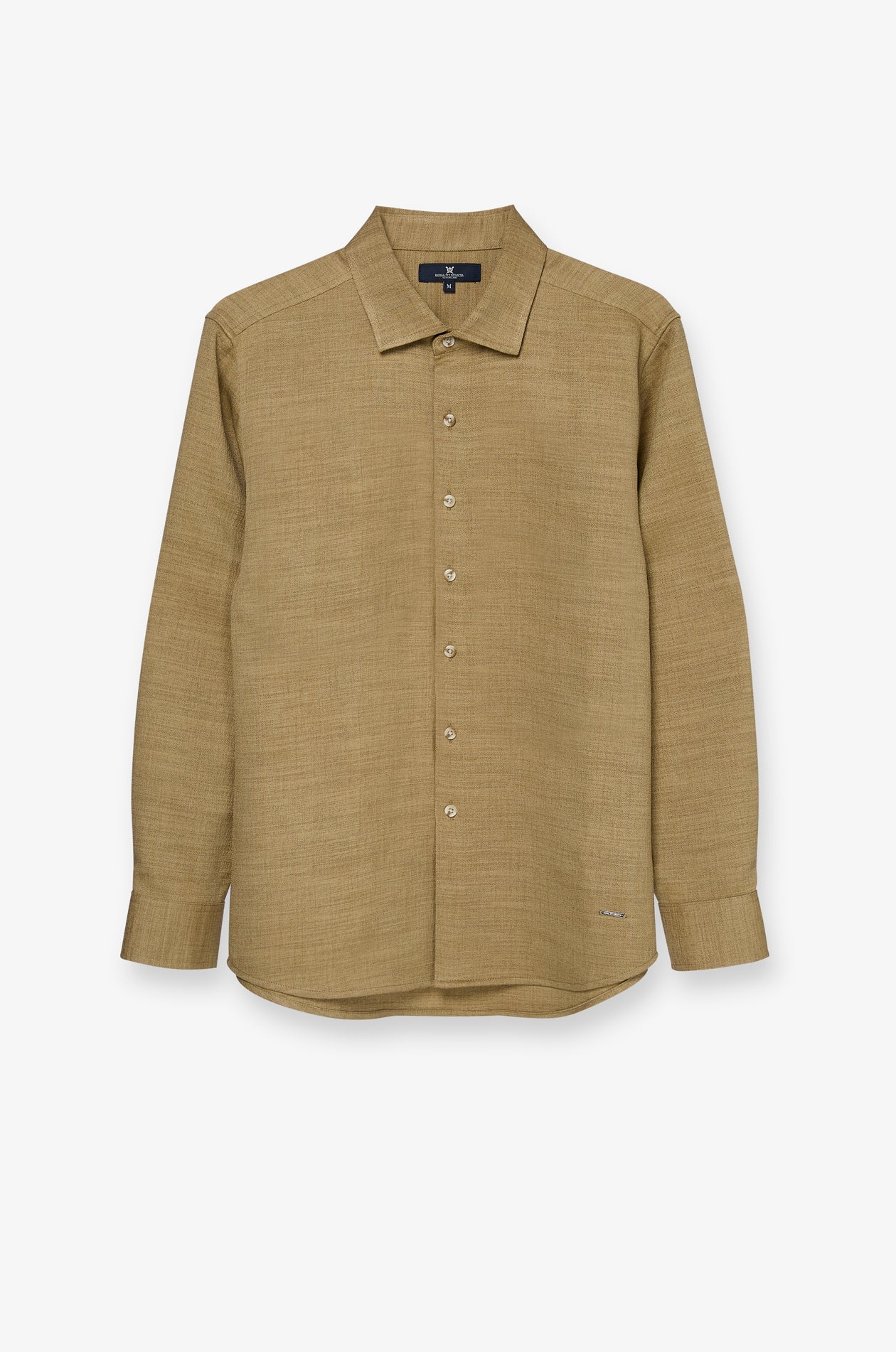 Textured Twill Button-Up Shirt Dark Brown