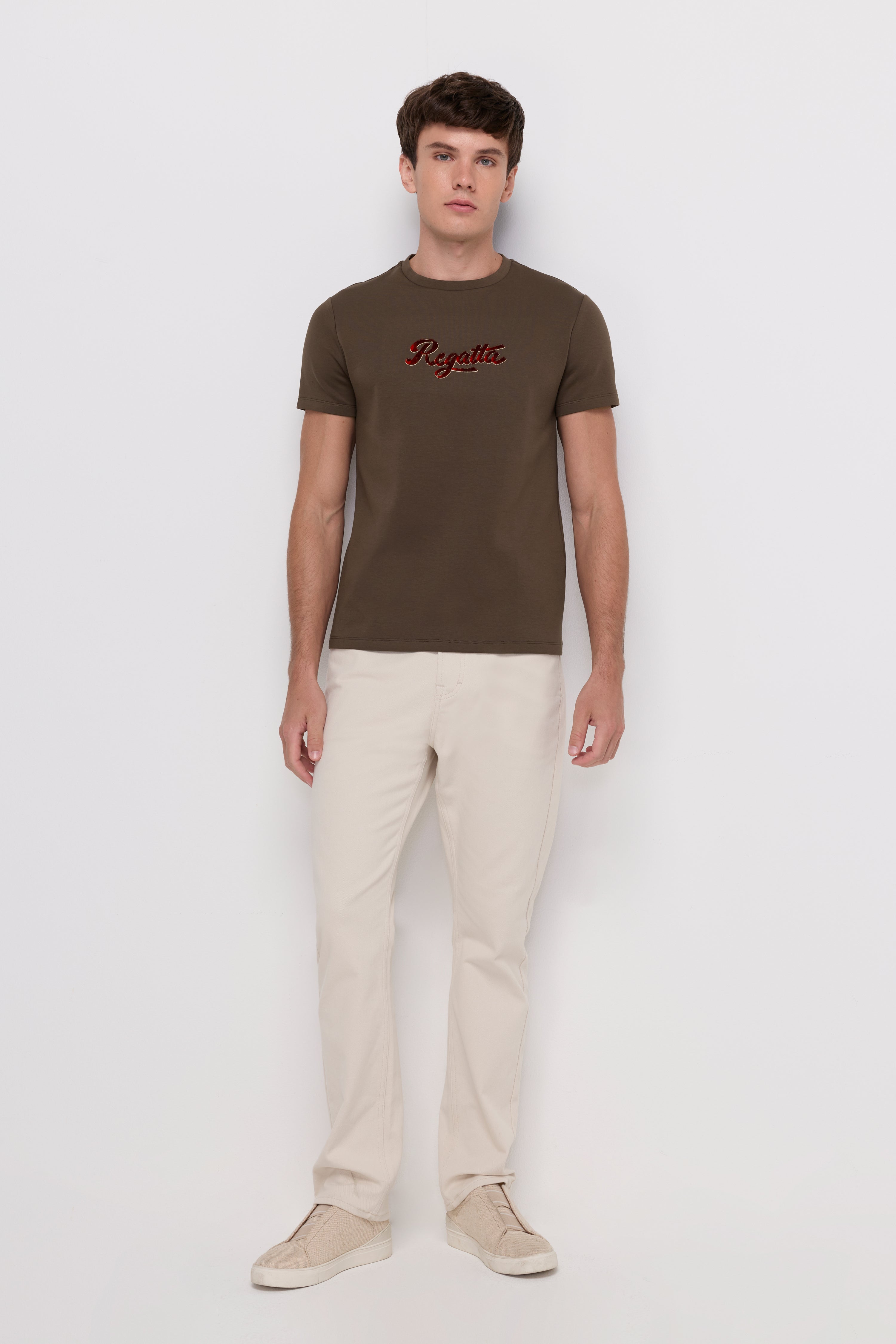 Regatta Logo Embroidered T-Shirt Dark Brown