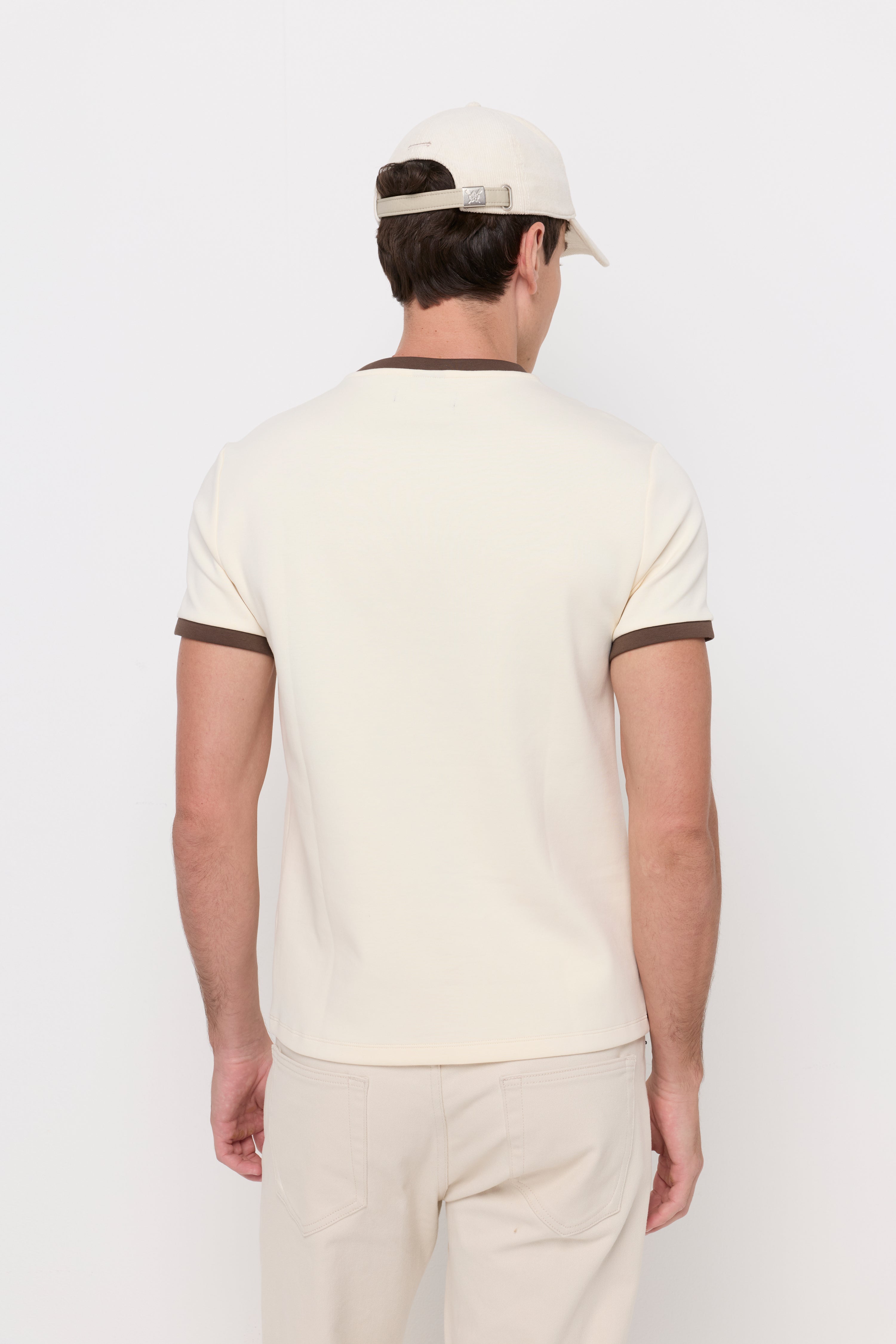 Contrast Collar Tee Cream